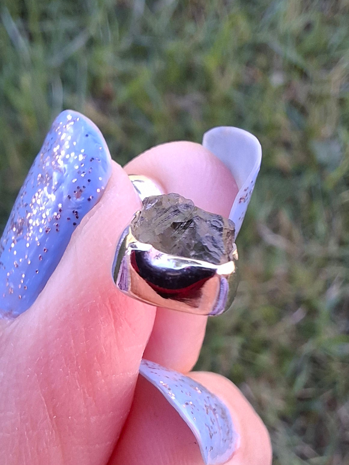 Moldavite Pendant, 925 Silver, Tektite (Ref: P86)