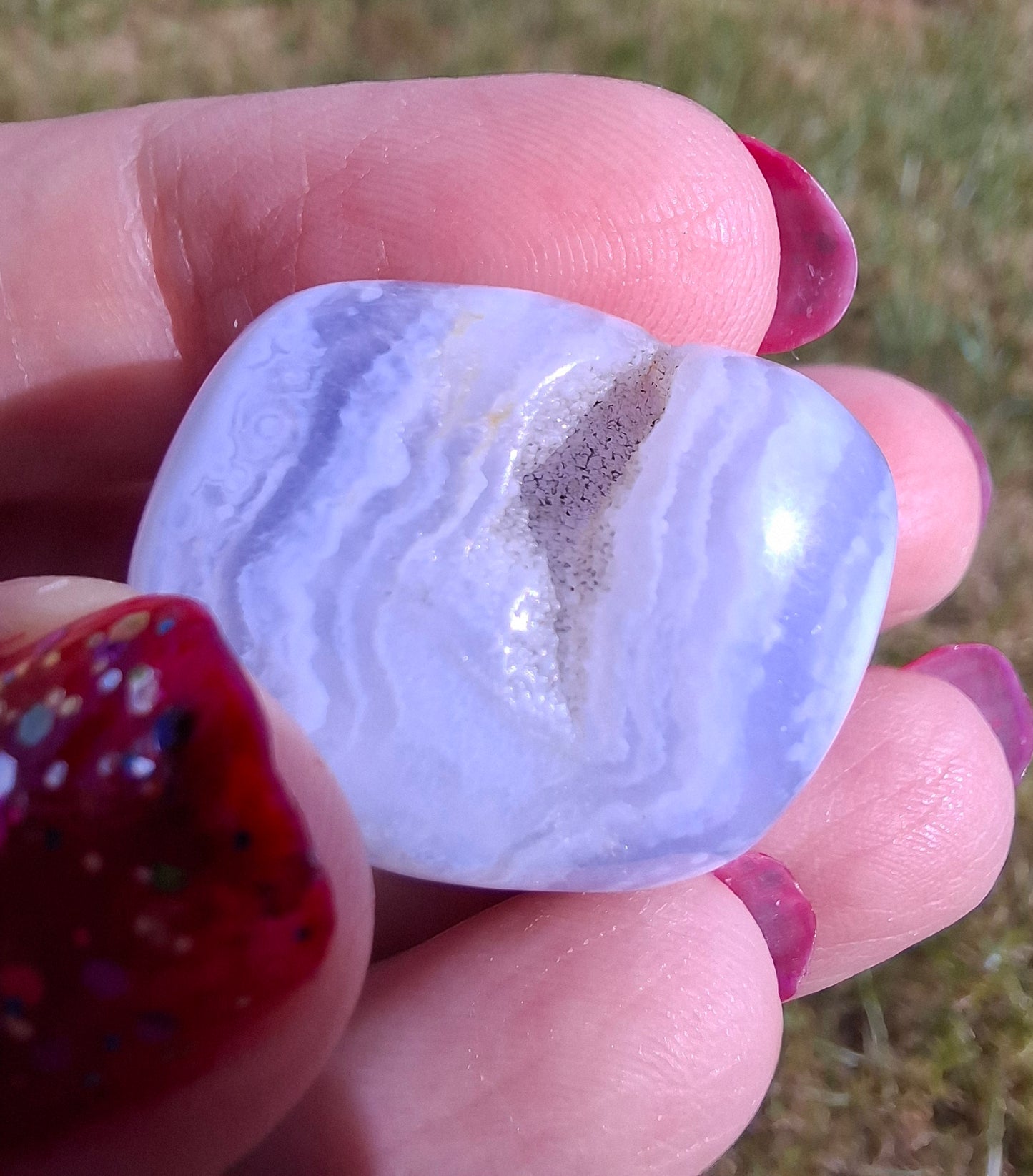 Blue Lace Agate, Tumble Stone, Crystal (Ref: T141)
