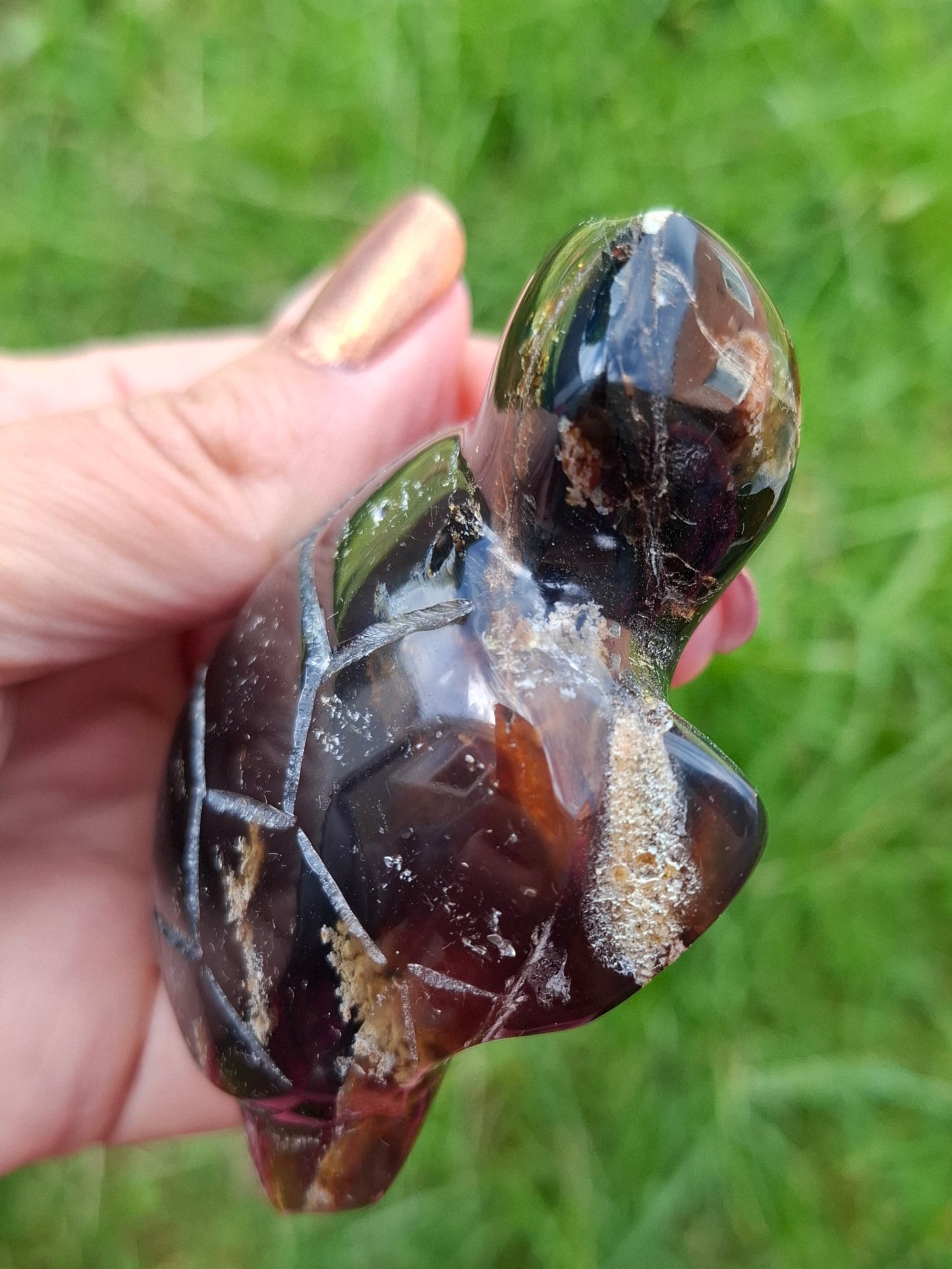 Red Amber Turtle, 56.87g, Carving, Fossil (Ref: TT2)