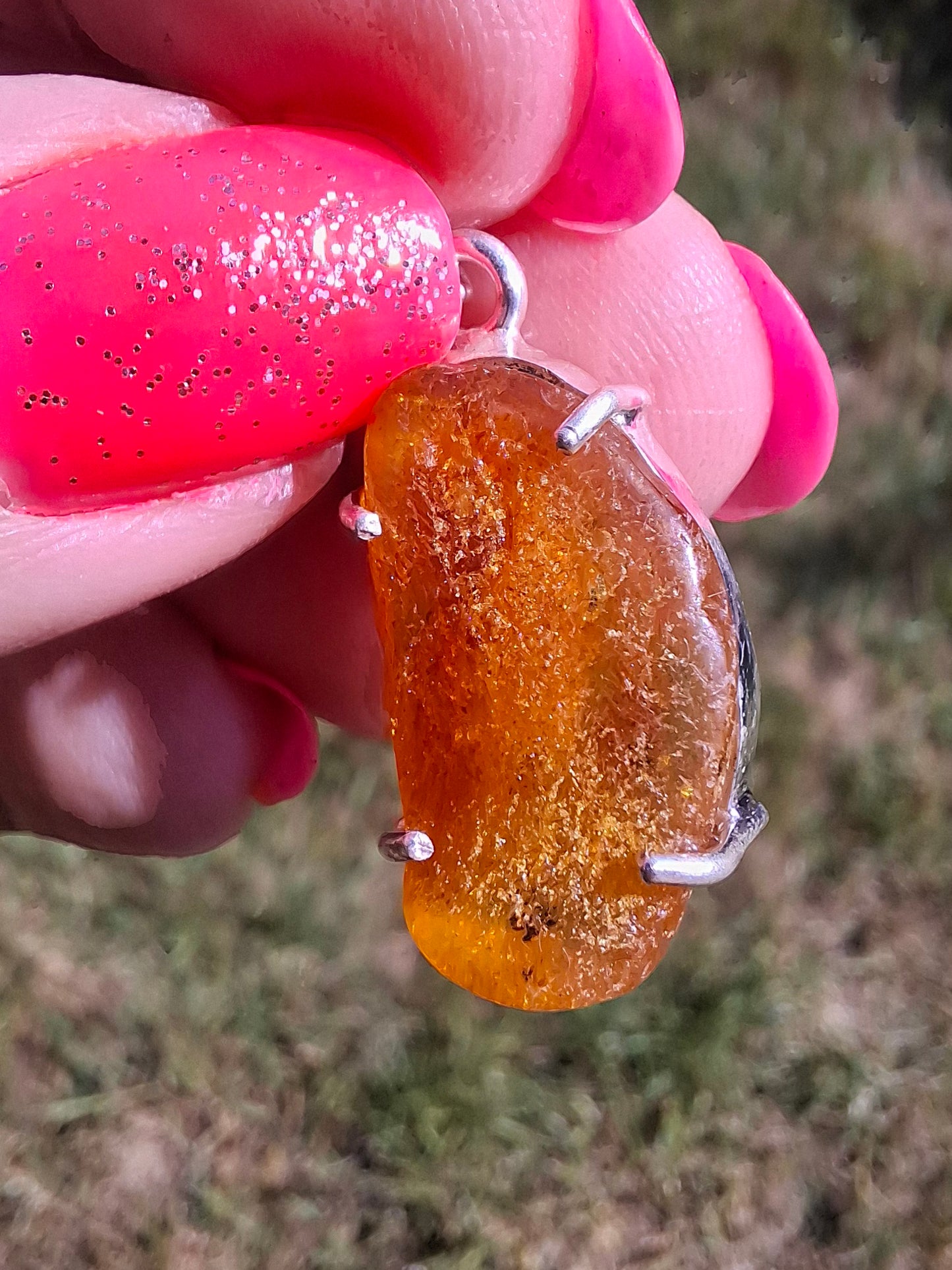 Baltic Amber Pendant, 925 Silver, Fossil (Ref: AP11)