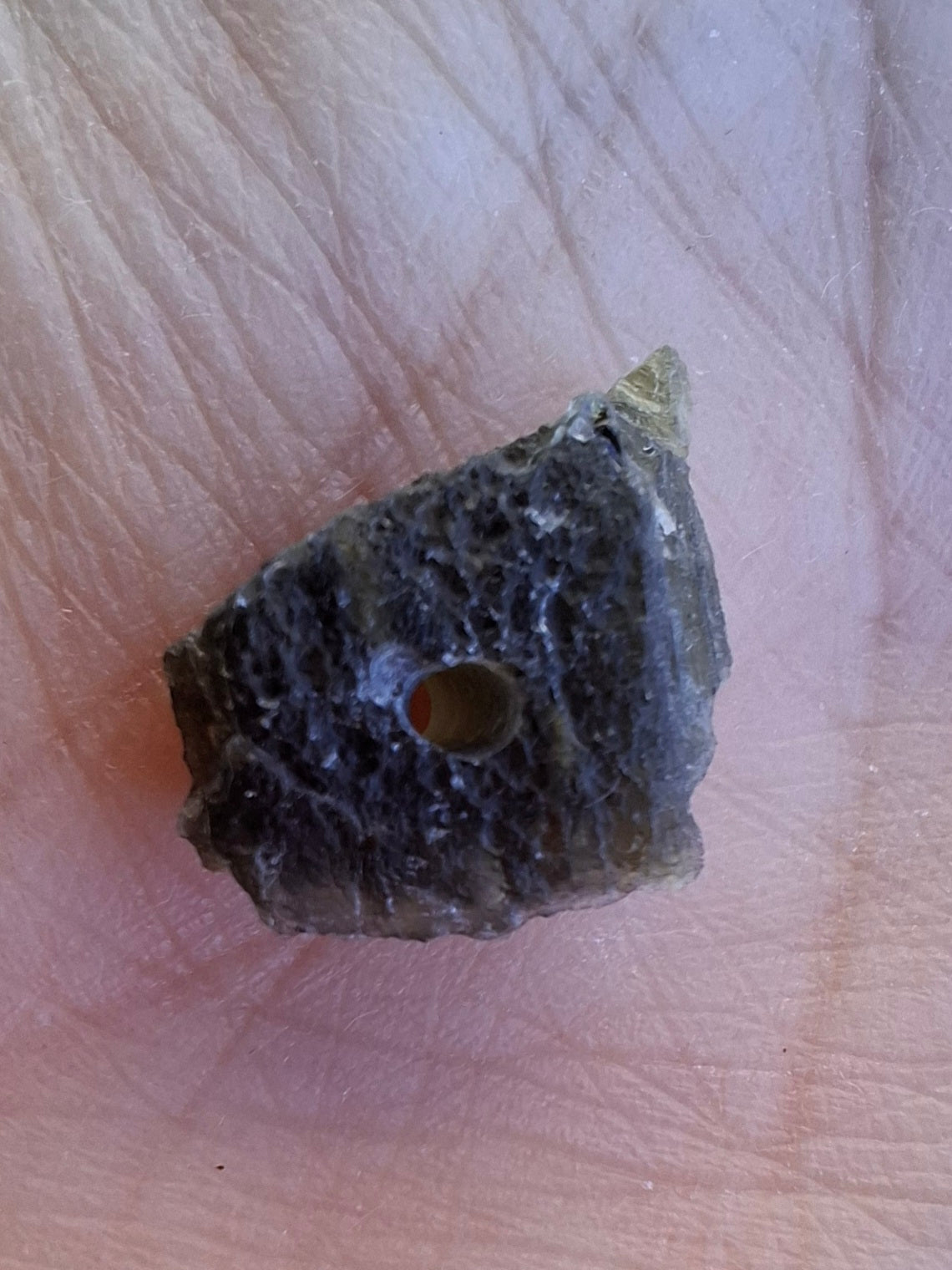 DRILLED Moldavite Piece, 0.92g, Tektite (Ref: D8)