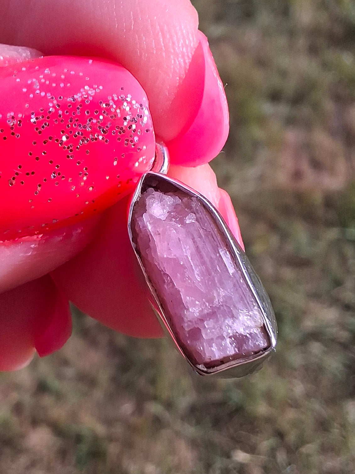 Pink Tourmaline Pendant, 925 Silver, Crystal (Ref: PT54)