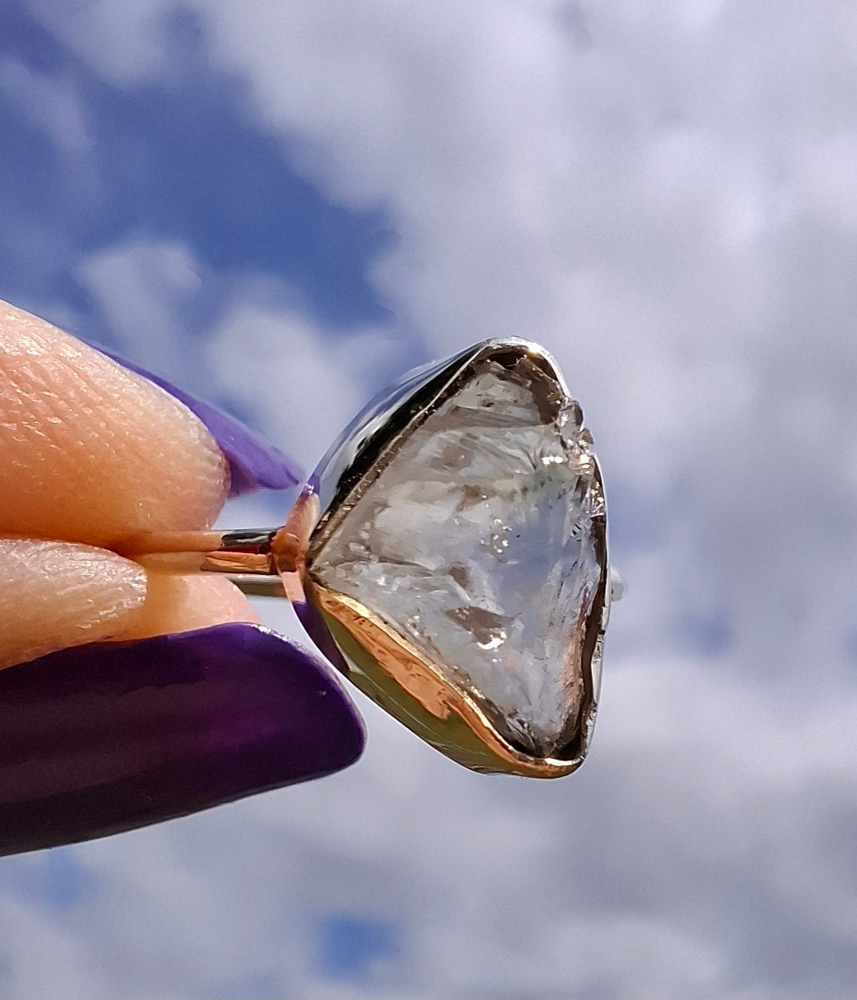 Libyan Desert Glass Ring, size large J/small K, 925 Silver, Tektite (Ref: LR10)