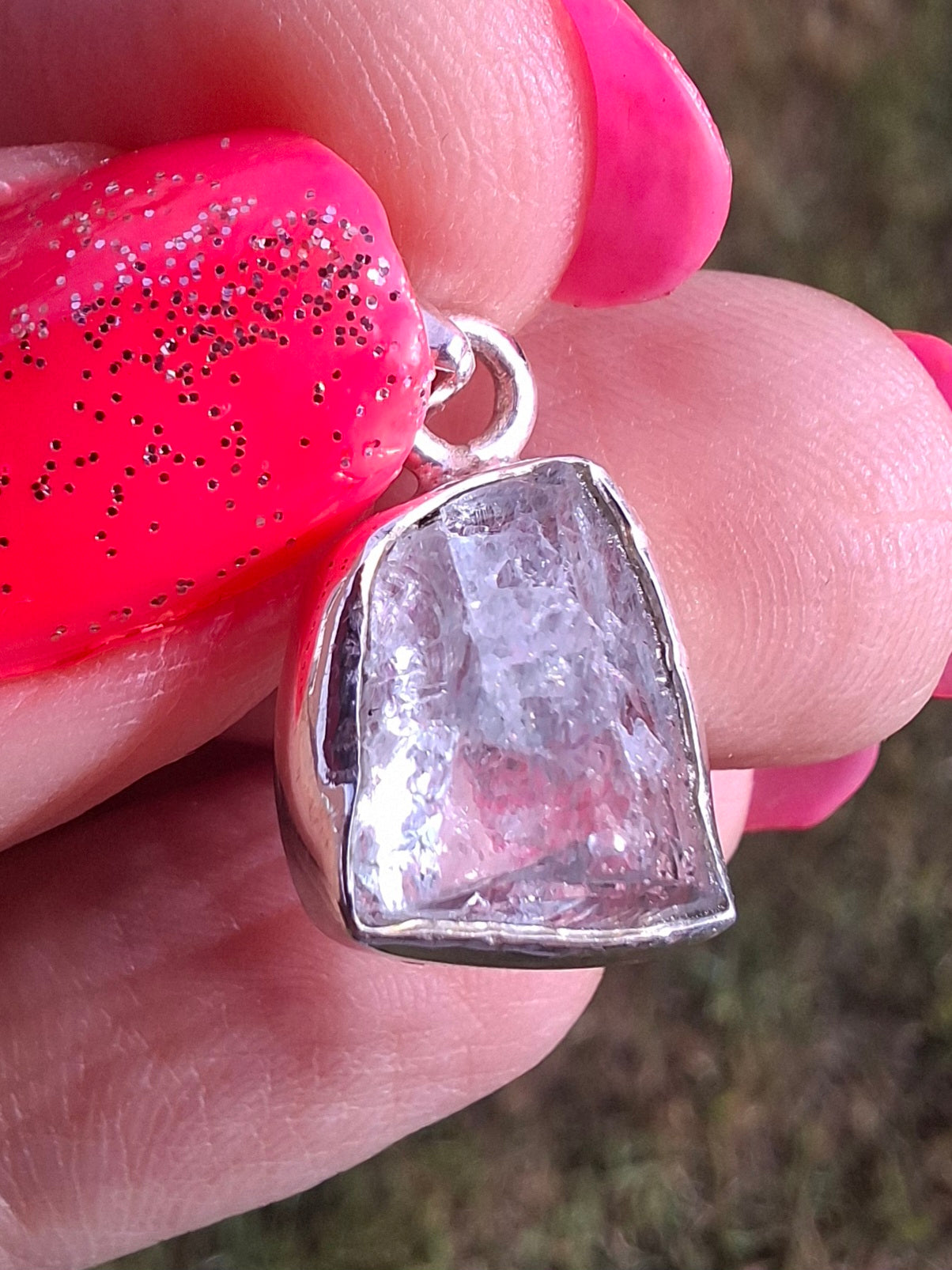 Aquamarine Pendant, 925 Silver, Crystal (Ref: AQ19)