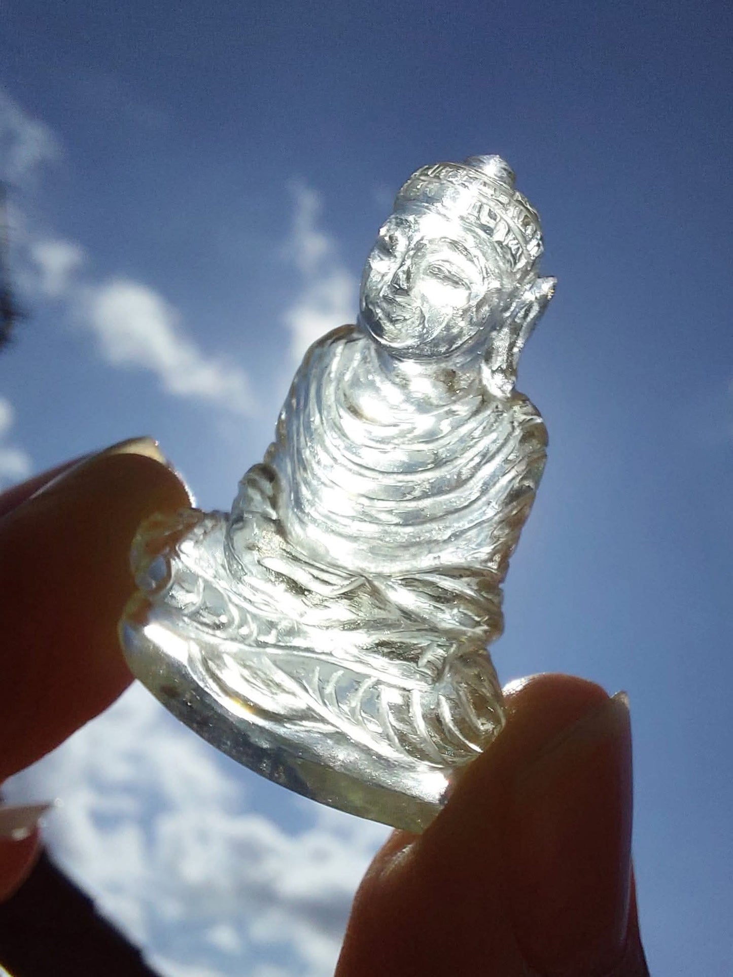 Libyan Desert Glass BUDDHA Carving, 7.56g, Tektite (Ref: LDG B0)