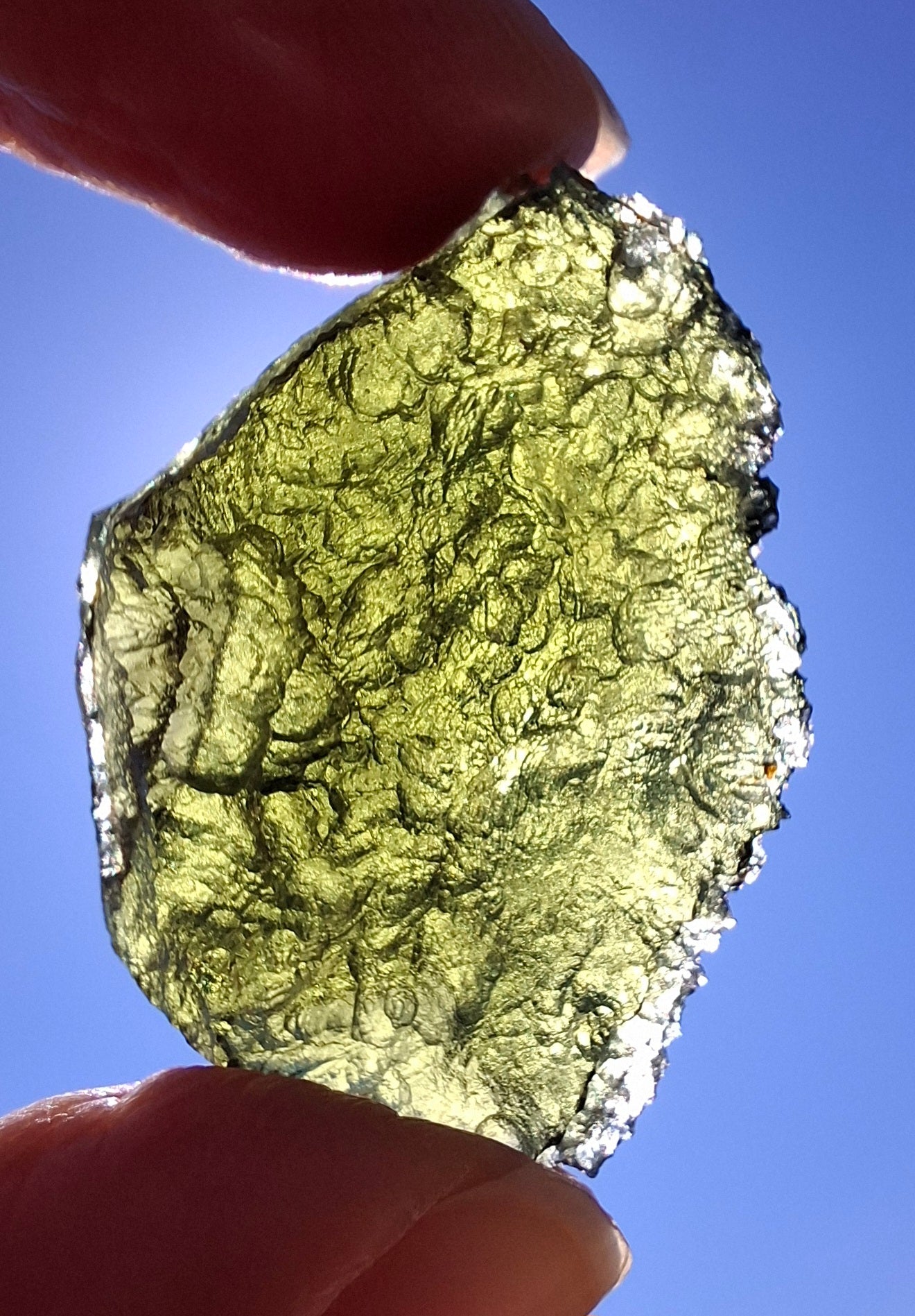 Moldavite Piece, CHLUM MAROUSKOVO POLE, 15.55g, Tektite (Ref: 1180)
