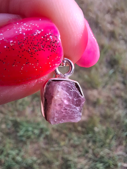 Pink Tourmaline Pendant, 925 Silver, Crystal (Ref: PT76)