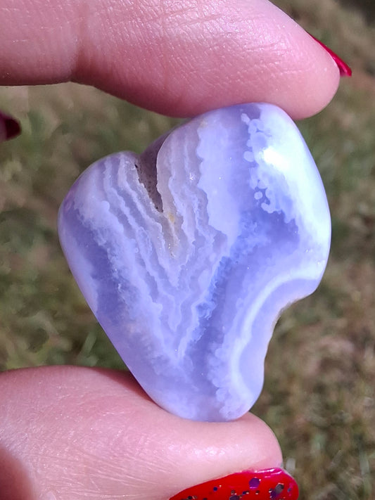 Blue Lace Agate, Tumble Stone, Crystal (Ref: T141)