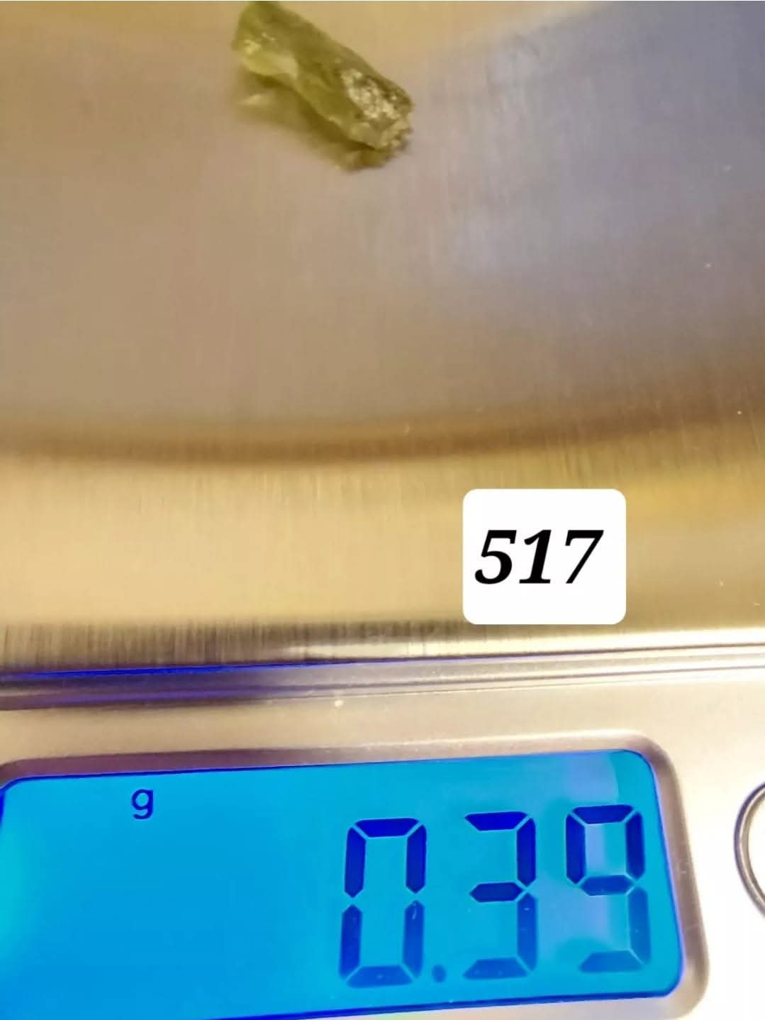 Moldavite Small Piece, 0.39g, Tektite (Ref: 517)