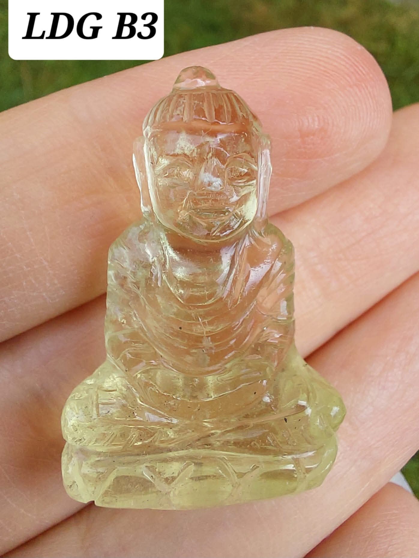Libyan Desert Glass BUDDHA Carving, 6.80g, Tektite (Ref: LDG B3)