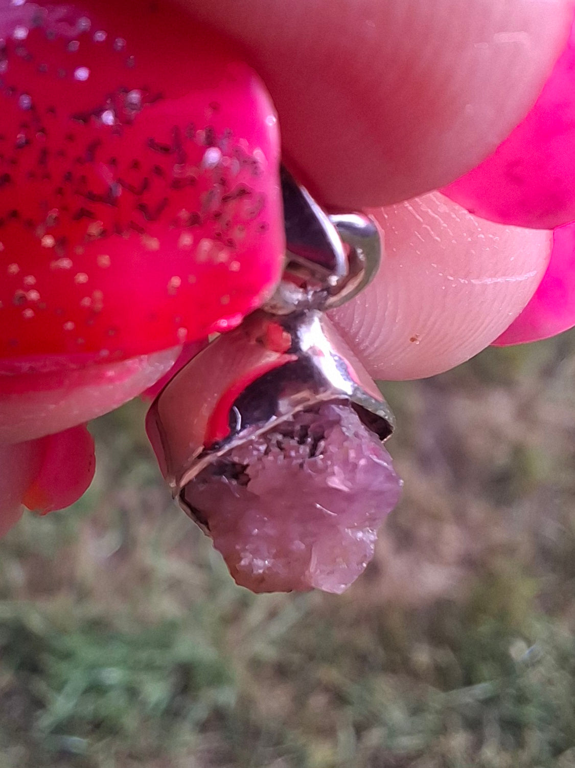 Pink Tourmaline Pendant, 925 Silver, Crystal (Ref: PT79)