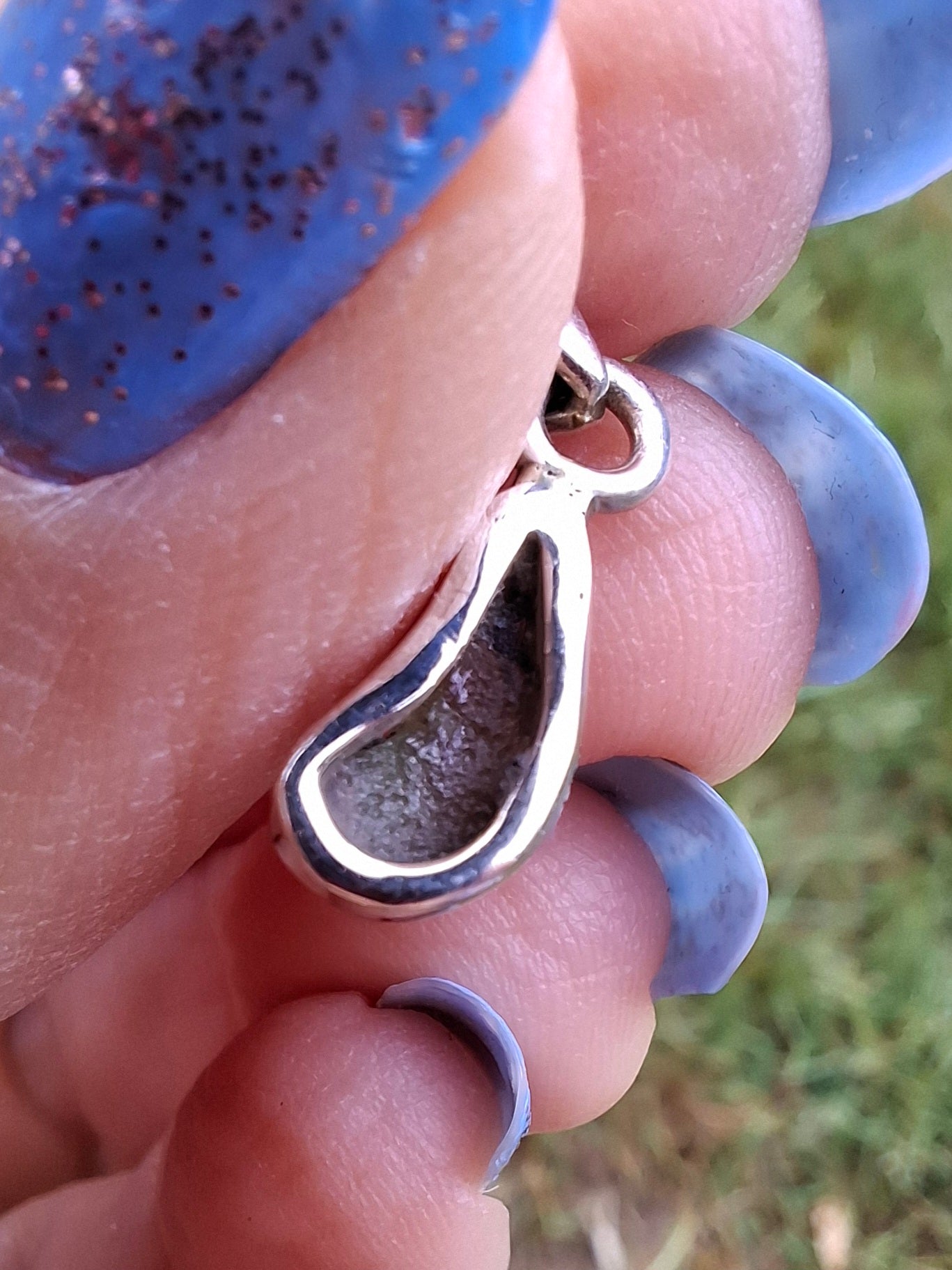 Moldavite Pendant, 925 Silver, Tektite (Ref: P67)