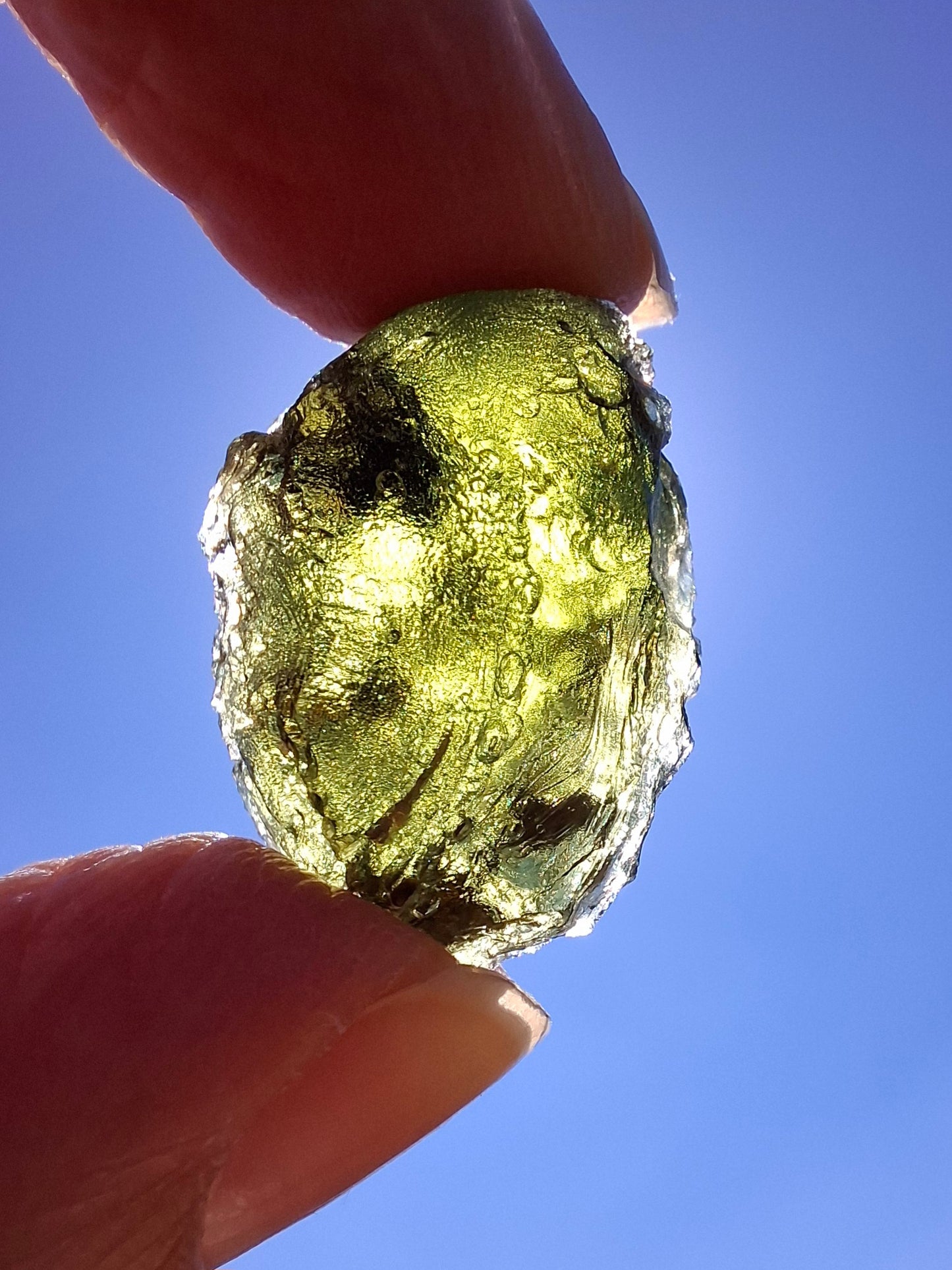 Moldavite Piece, NESMEN, 5.46g, Tektite (Ref: 1373)