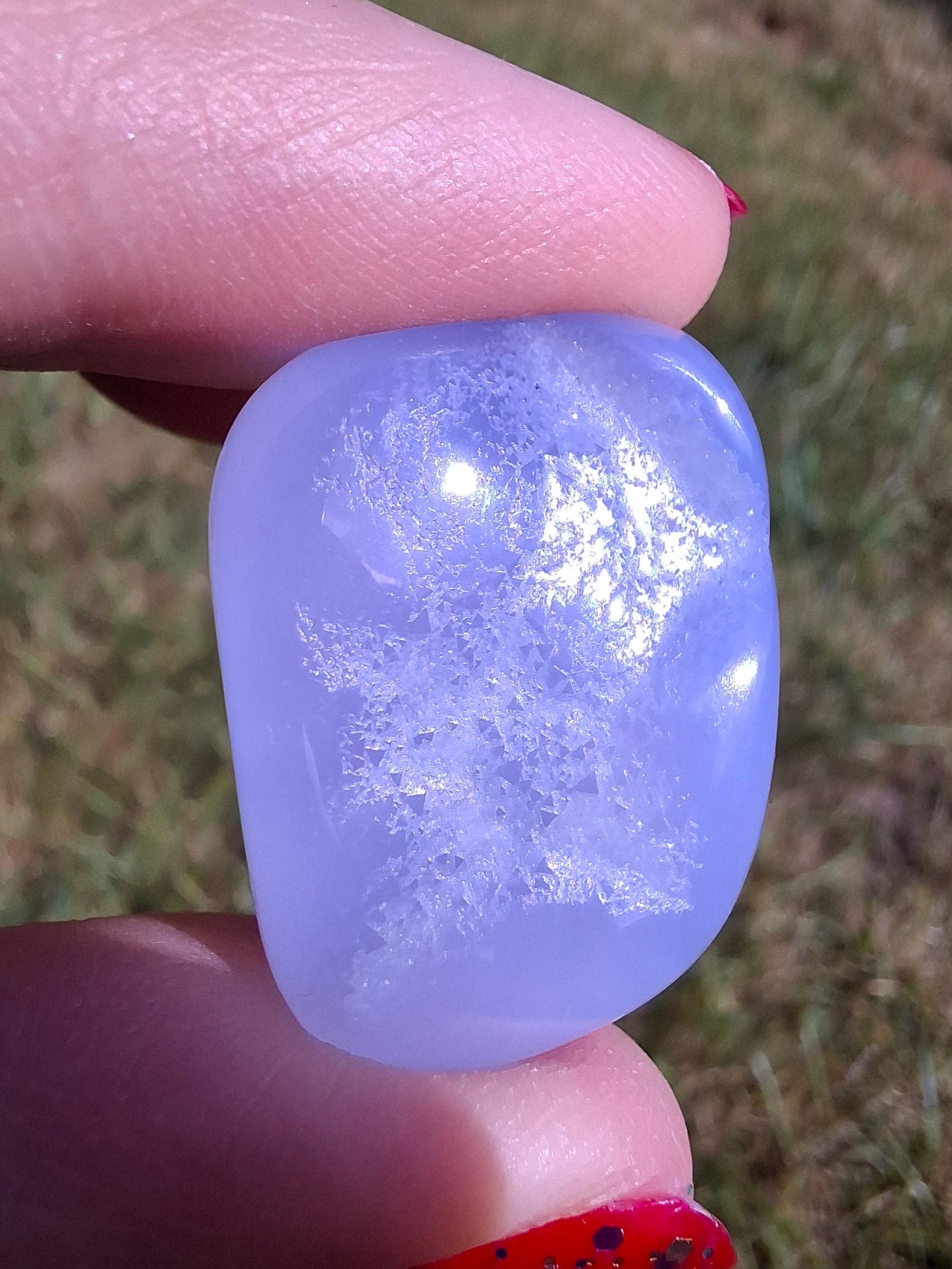Blue Lace Agate, Tumble Stone, Crystal (Ref: T137)
