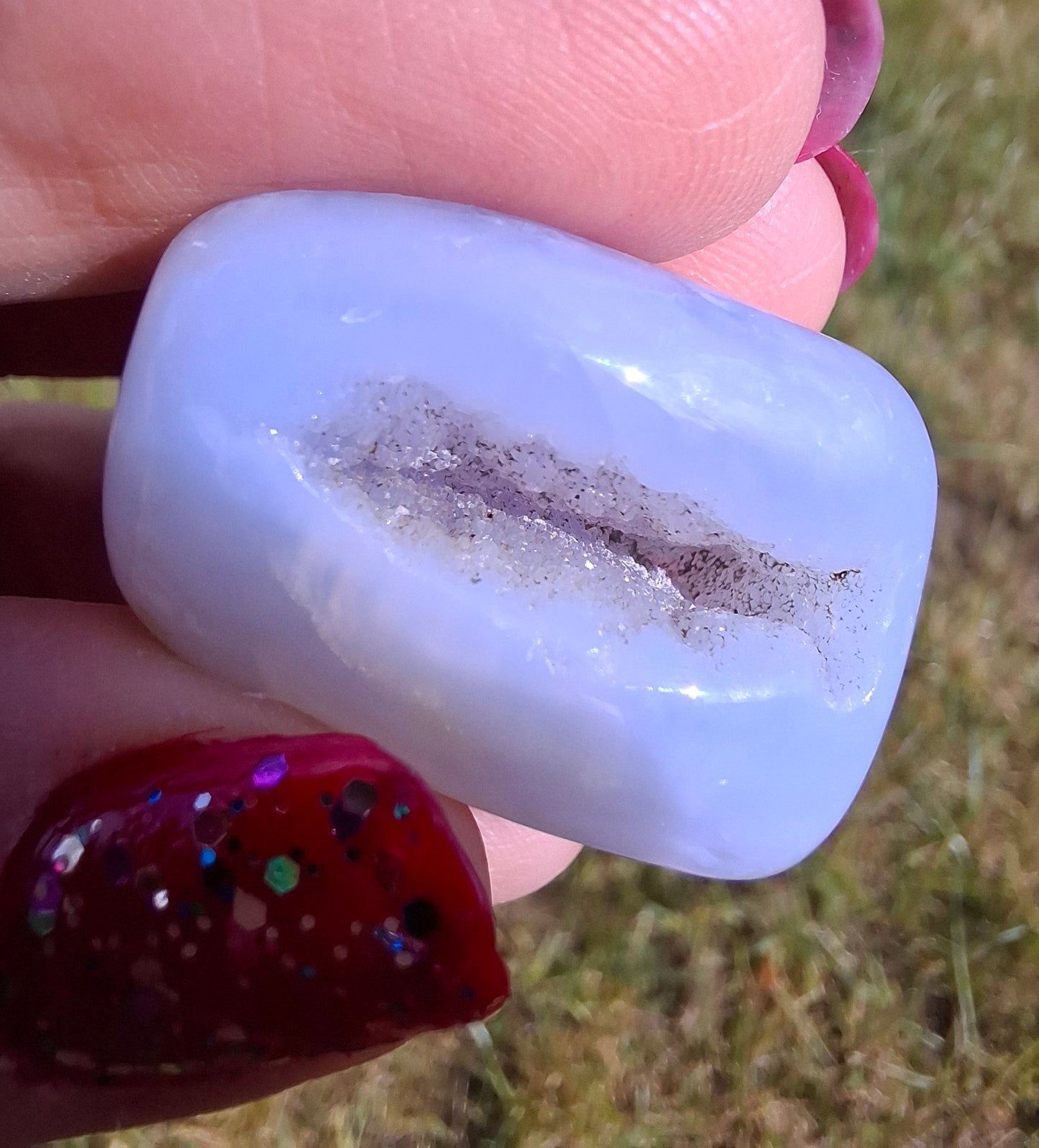 Blue Lace Agate, Tumble Stone, Crystal (Ref: T138)