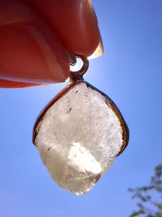 Libyan Desert Glass Pendant, 925 Silver, Tektite (Ref: LP104)
