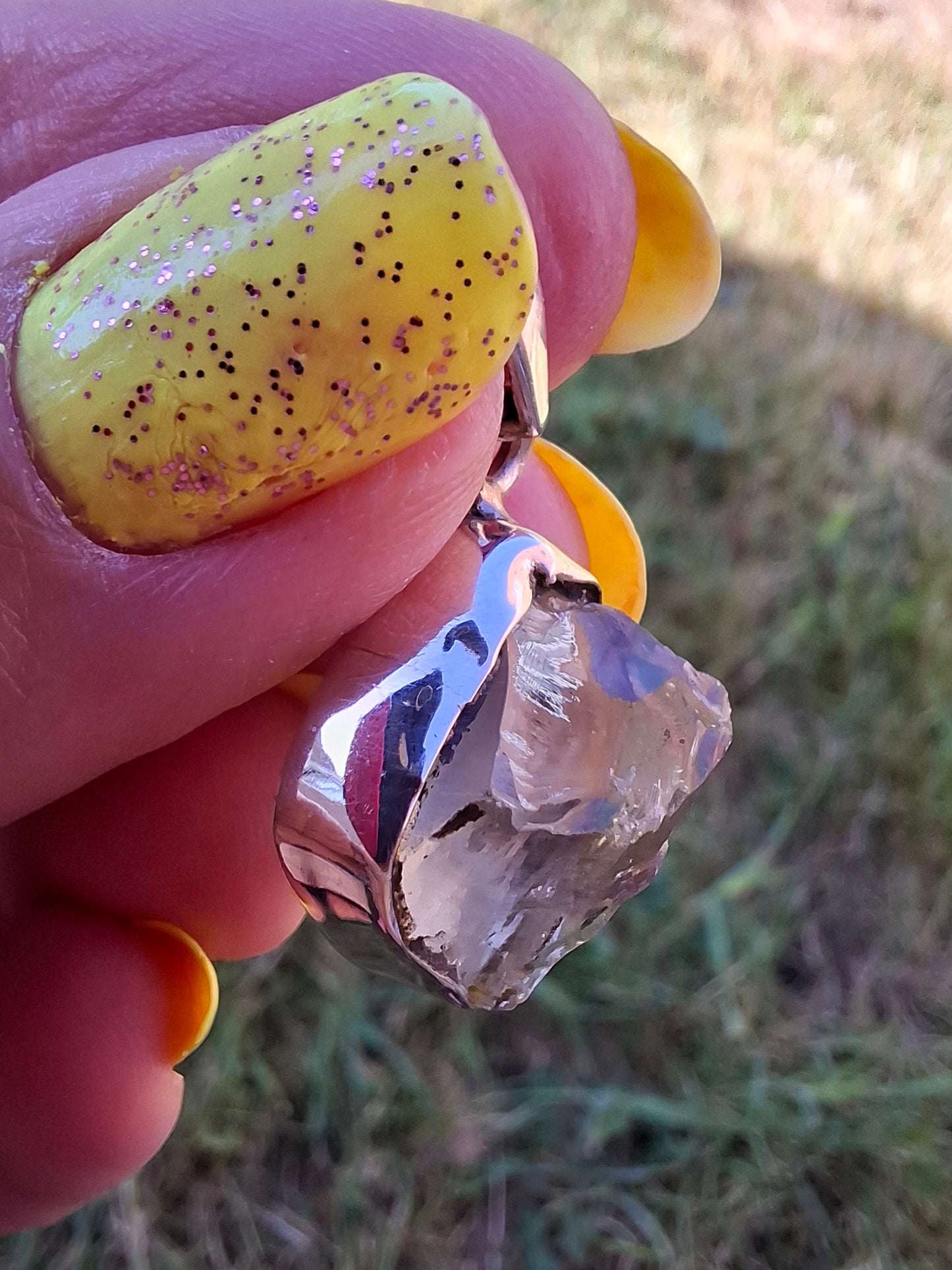 Libyan Desert Glass Pendant, 925 Silver, Tektite (Ref: LP113)