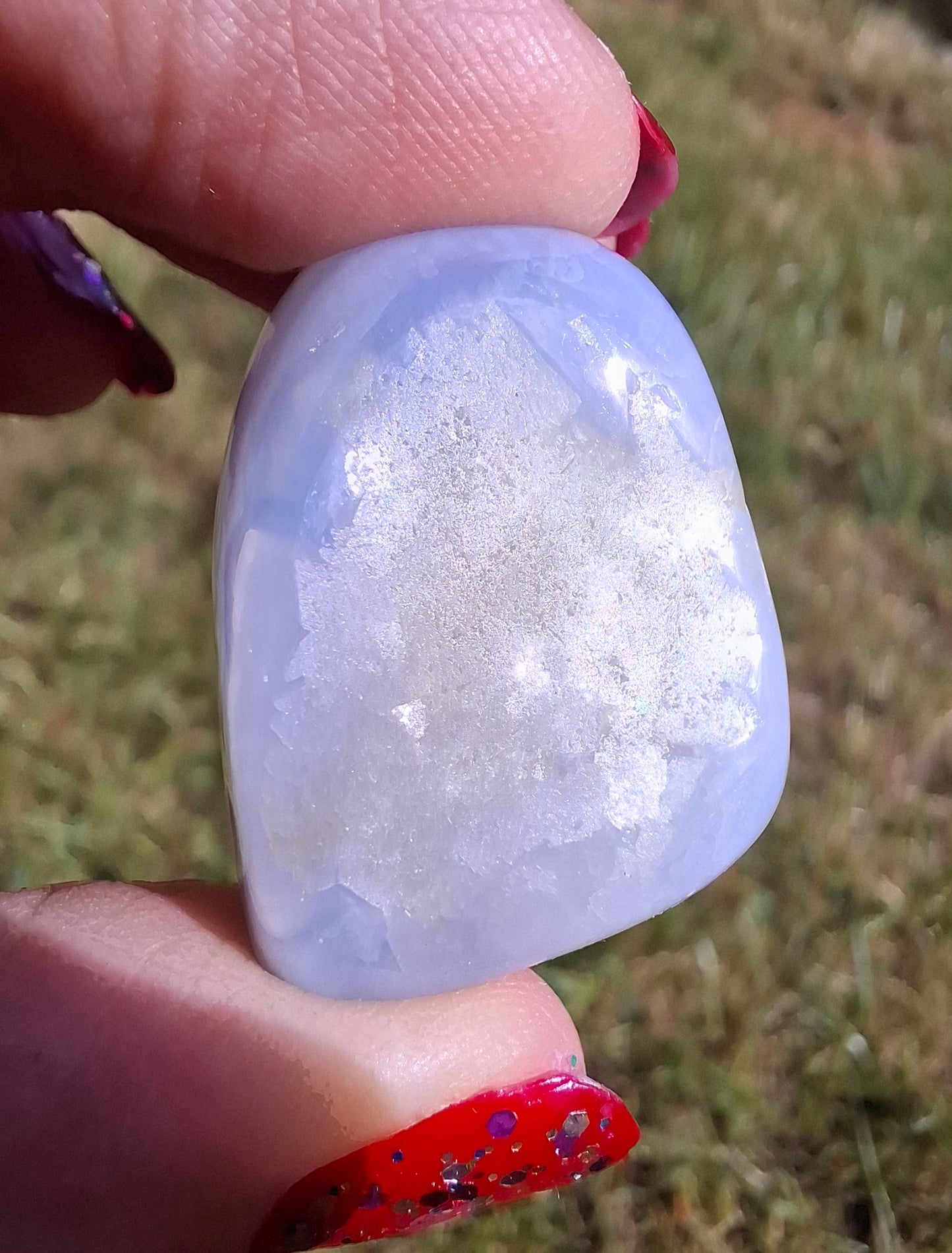 Blue Lace Agate, Tumble Stone, Crystal (Ref: T144)