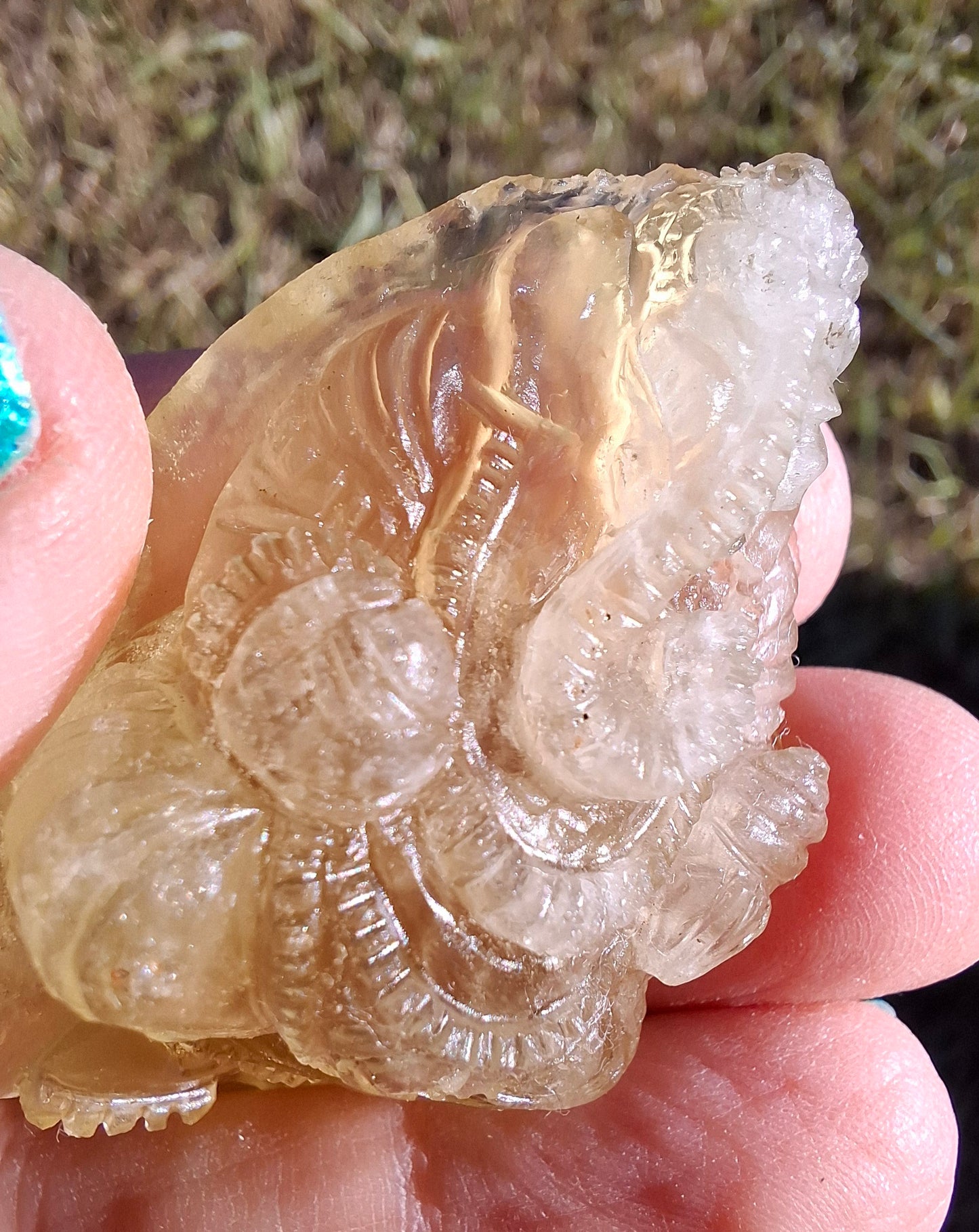 Libyan Desert Glass carving, GANESHA, 26.47g, Tektite (Ref: Ganesha1)