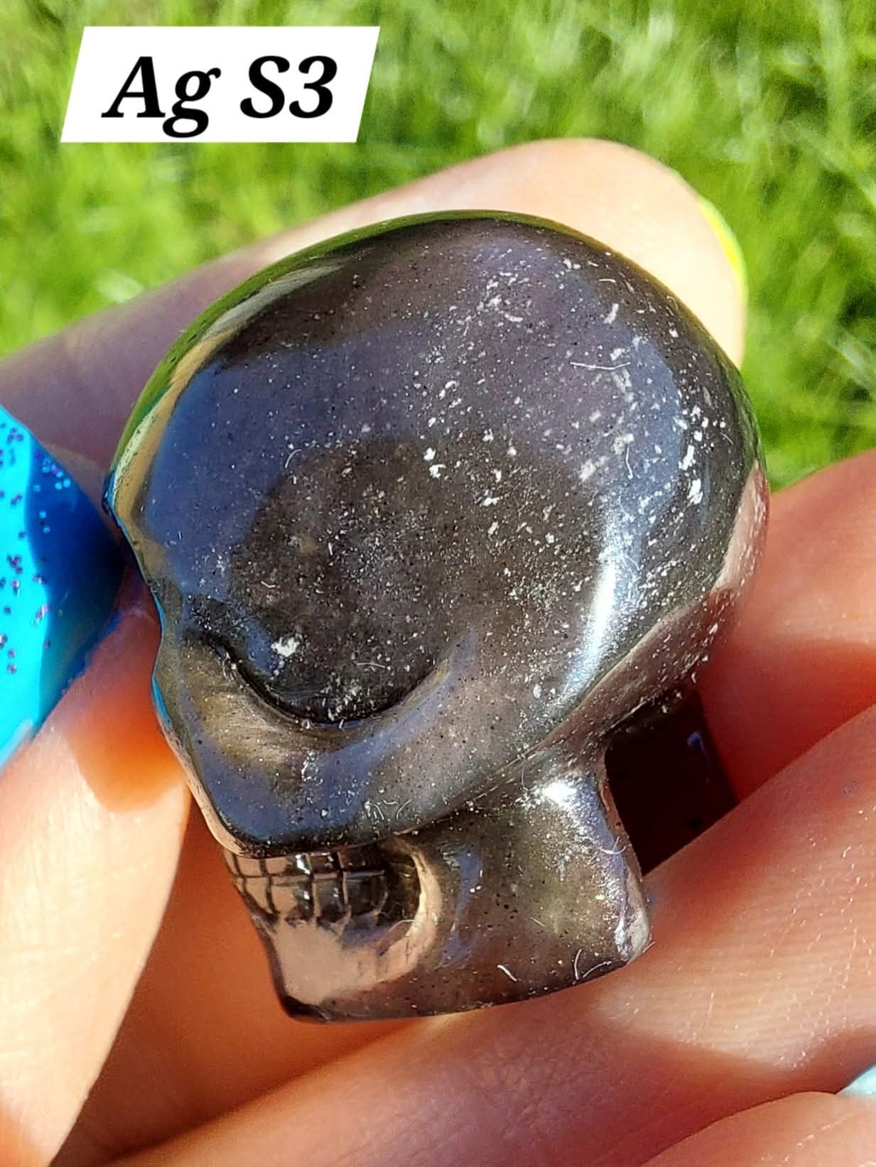 Agni Manitite SKULL Carving, 13.06g, Crystal (Ref: Ag S3)
