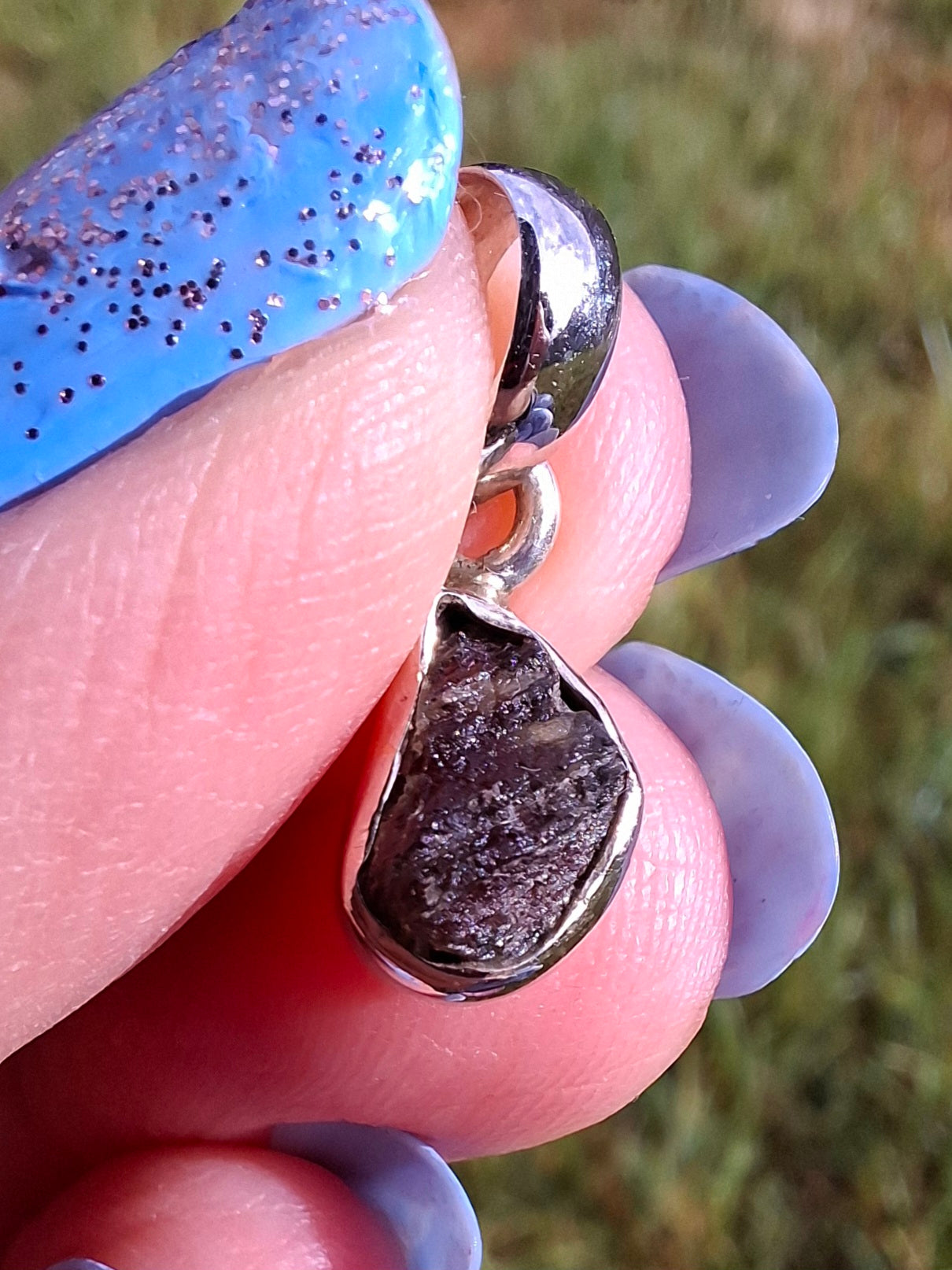 Moldavite Pendant, 925 Silver, Tektite (Ref: P35)