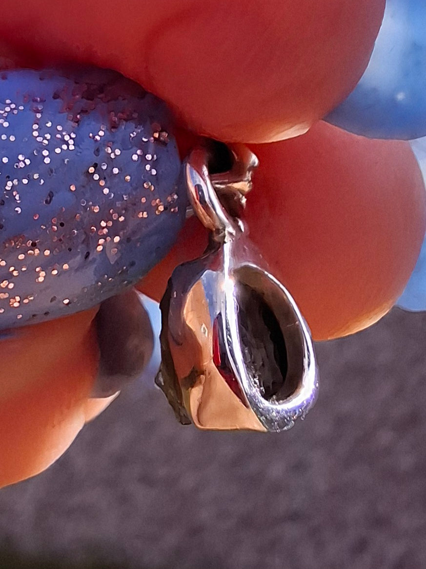 Moldavite Pendant, 925 Silver, Tektite (Ref: P50)