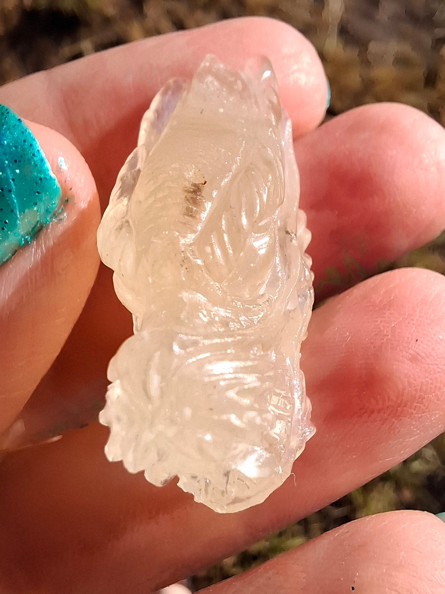 Libyan Desert Glass DRAGON HEAD carving, 9.66g, Tektite (Ref: Dragon 3)