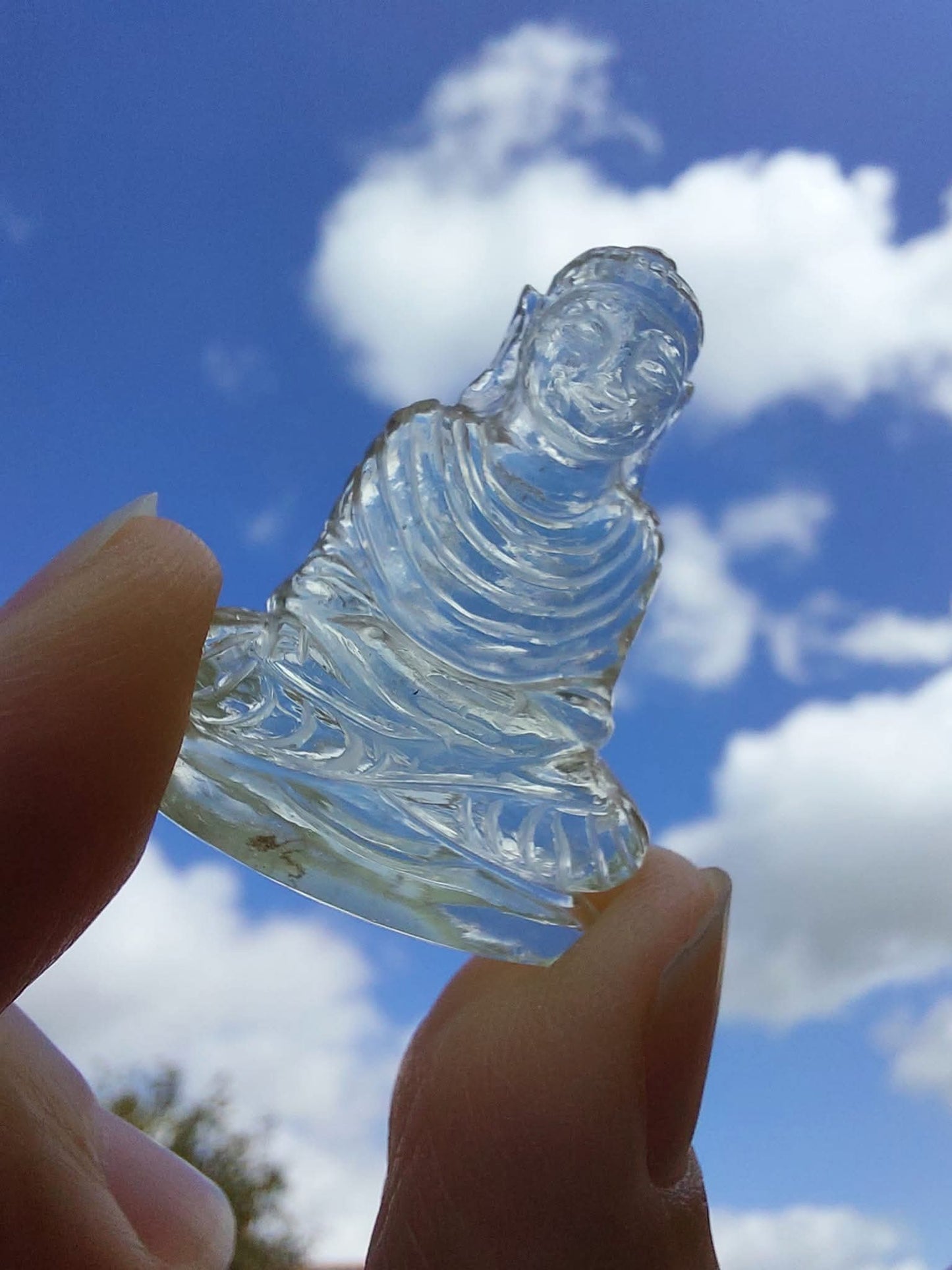 Libyan Desert Glass BUDDHA Carving, 7.56g, Tektite (Ref: LDG B0)