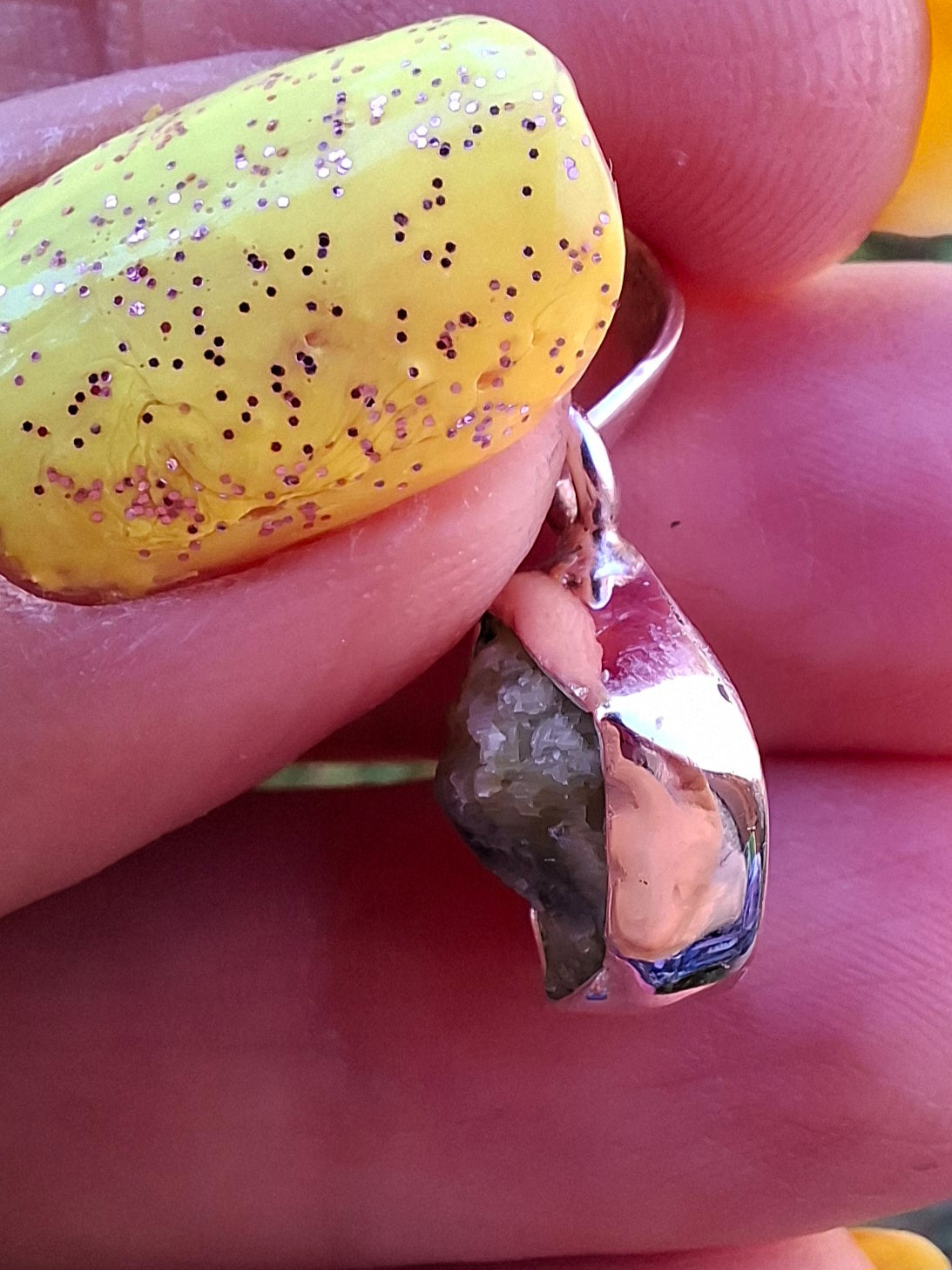 Green Tourmaline Pendant, 925 Silver, Crystal (Ref: GT1)