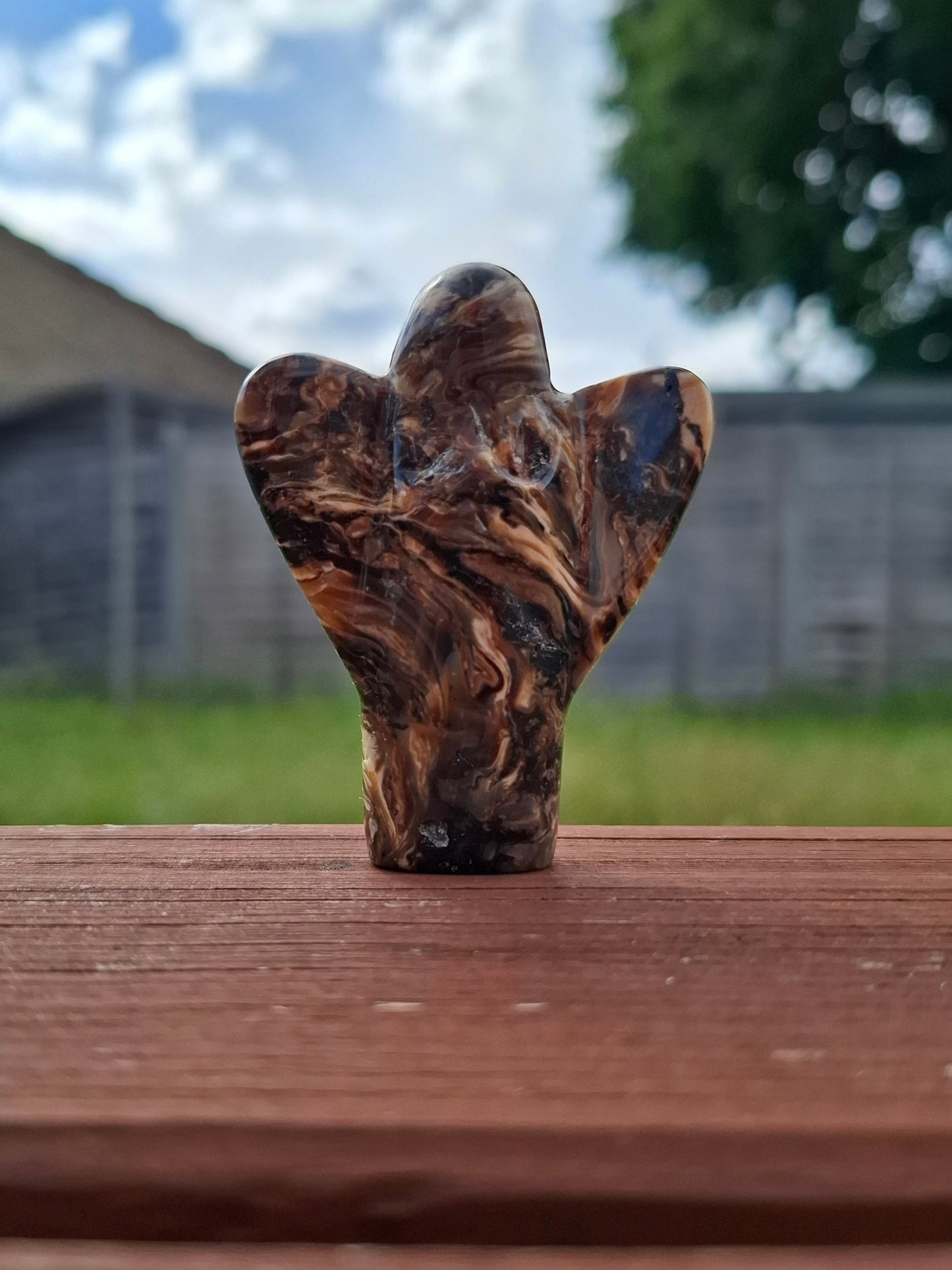 Red Amber Angel, 17.96g, Carving, Fossil (Ref: AA2)