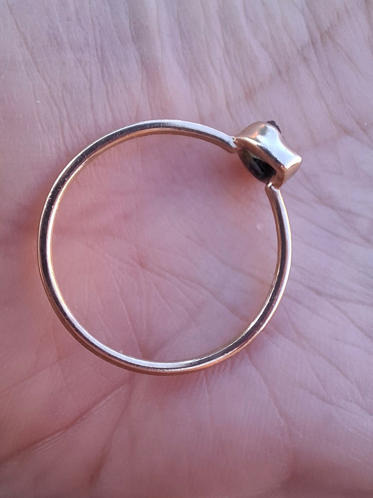 Moldavite Ring, 14K GOLD Plated, size U, Tektite (Ref: R348)