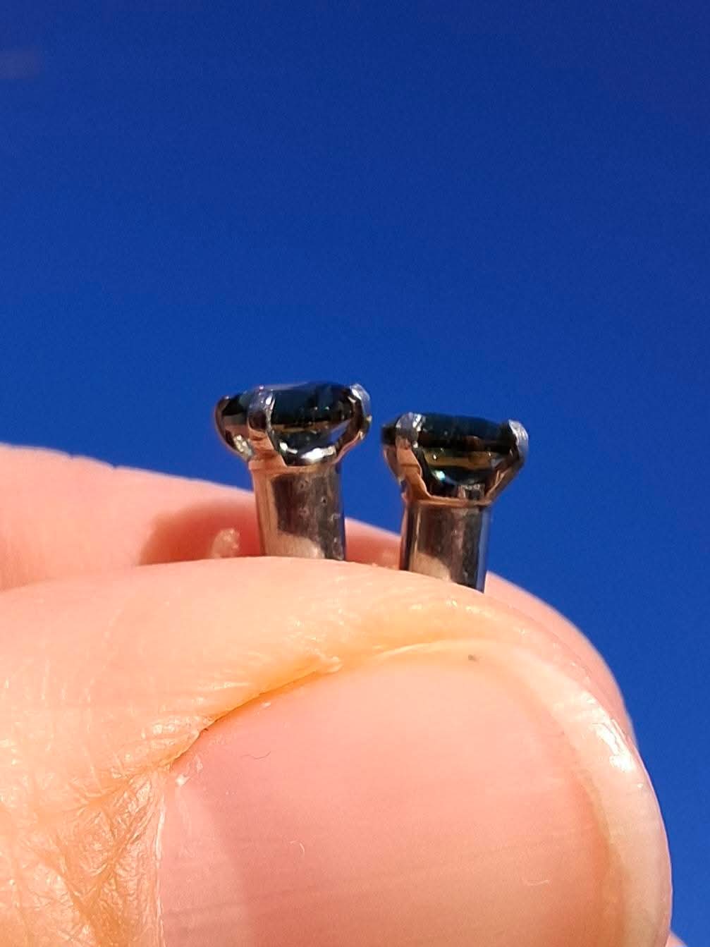 Moldavite (faceted) PLUGS, 5mm, 4G, Surgical Steel, Tektite (Ref: Plug1)