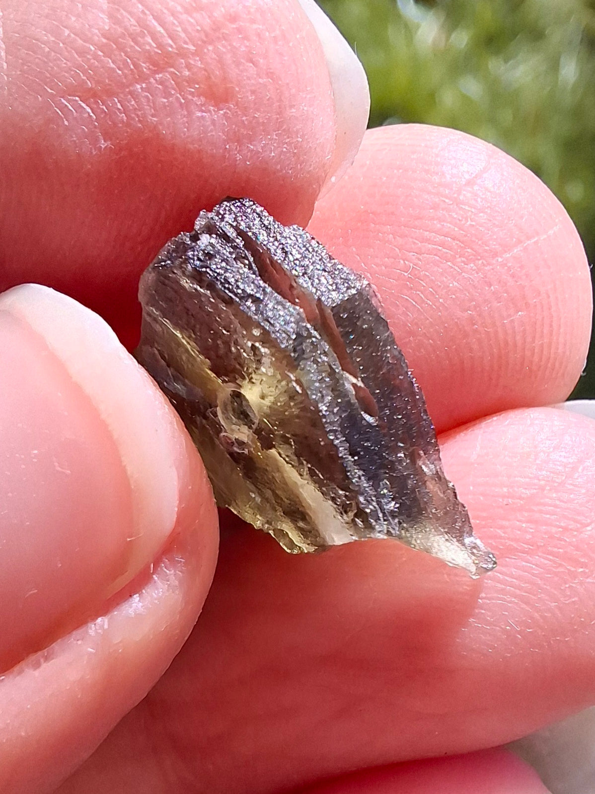 DRILLED, Moldavite Piece, 1.07g, Tektite (Ref: D15)