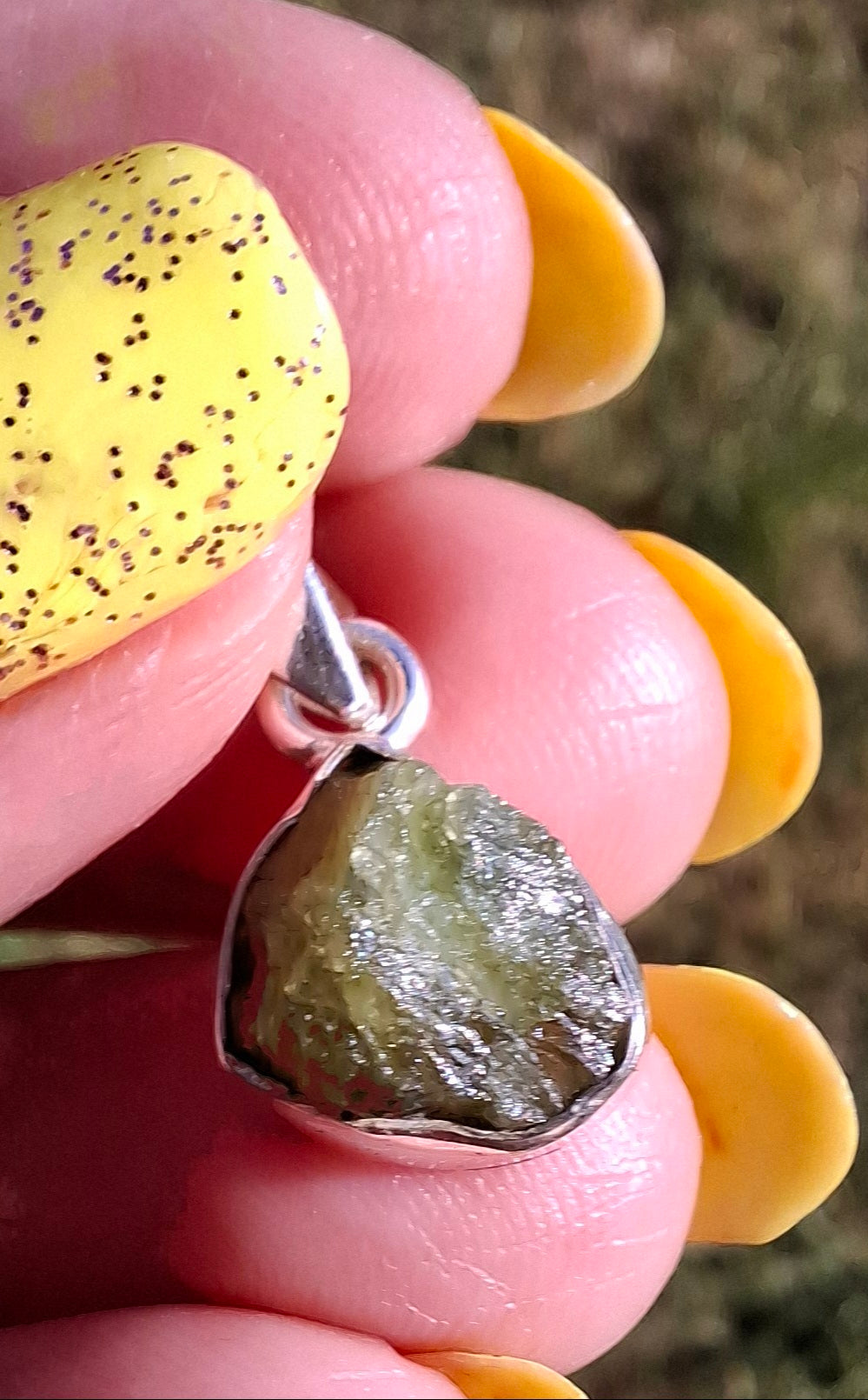 Green Tourmaline Pendant, 925 Silver, Crystal (Ref: GT6)
