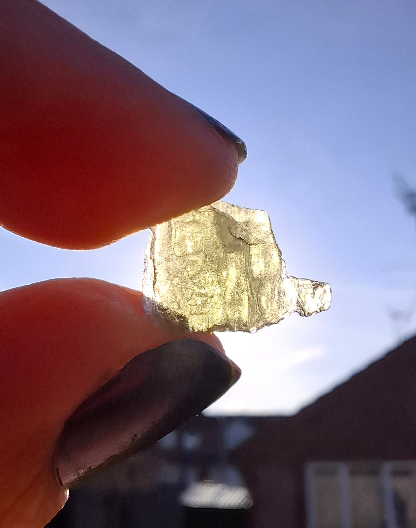Moldavite Piece, 0.52g, Tektite (Ref: 1389)