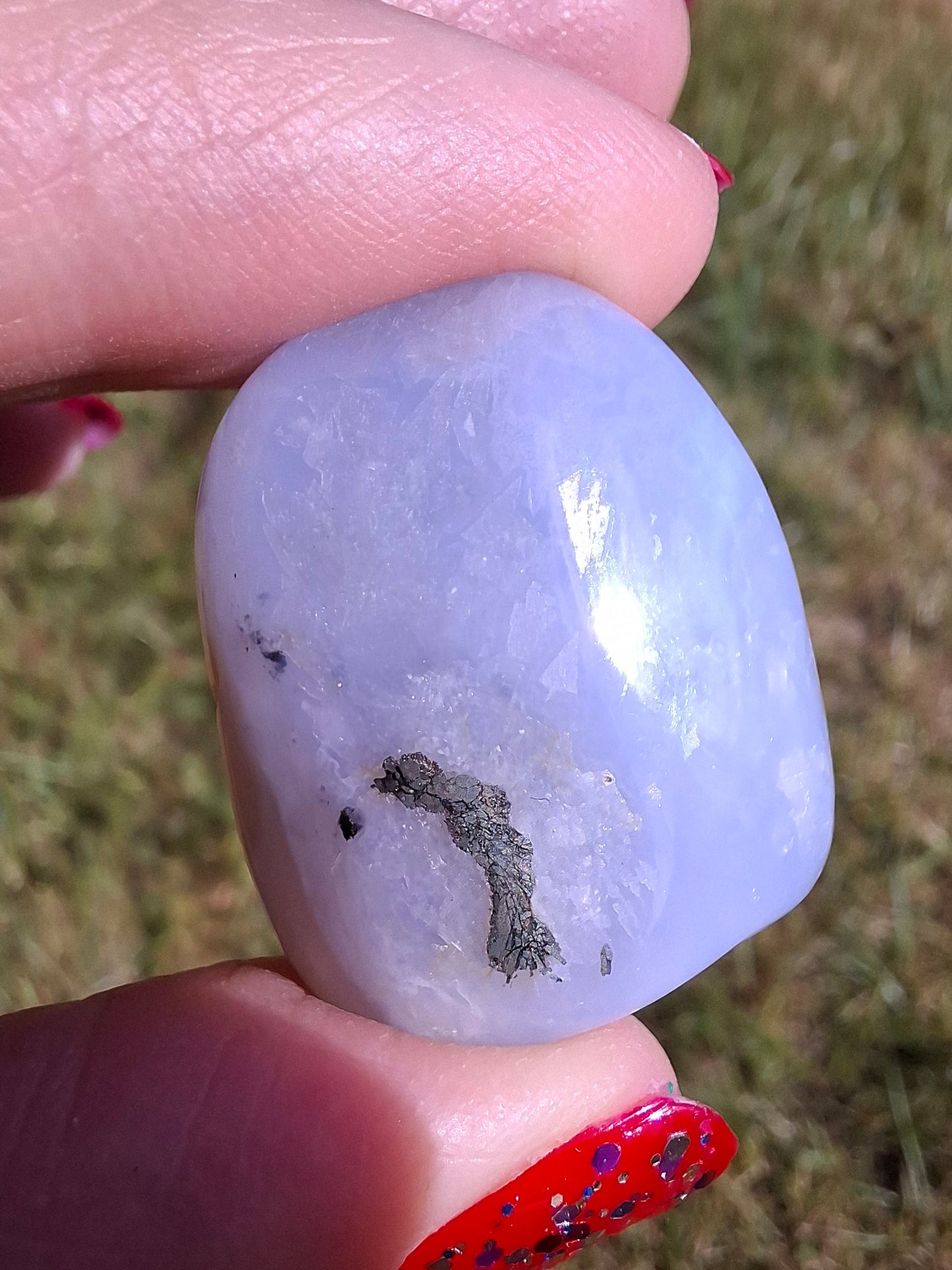 Blue Lace Agate, Tumble Stone, Crystal (Ref: T144)