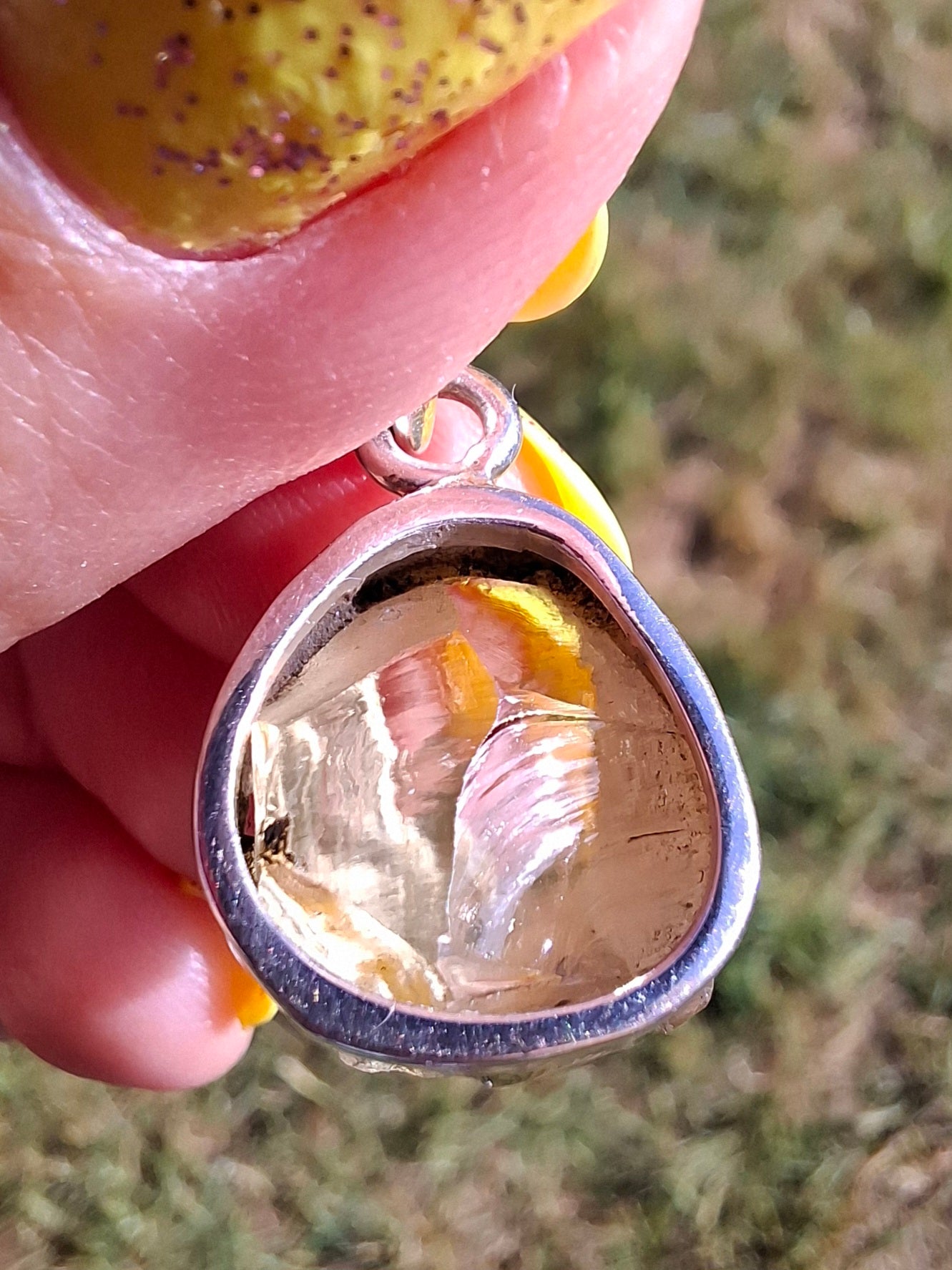 Libyan Desert Glass Pendant, 925 Silver, Tektite (Ref: LP76)