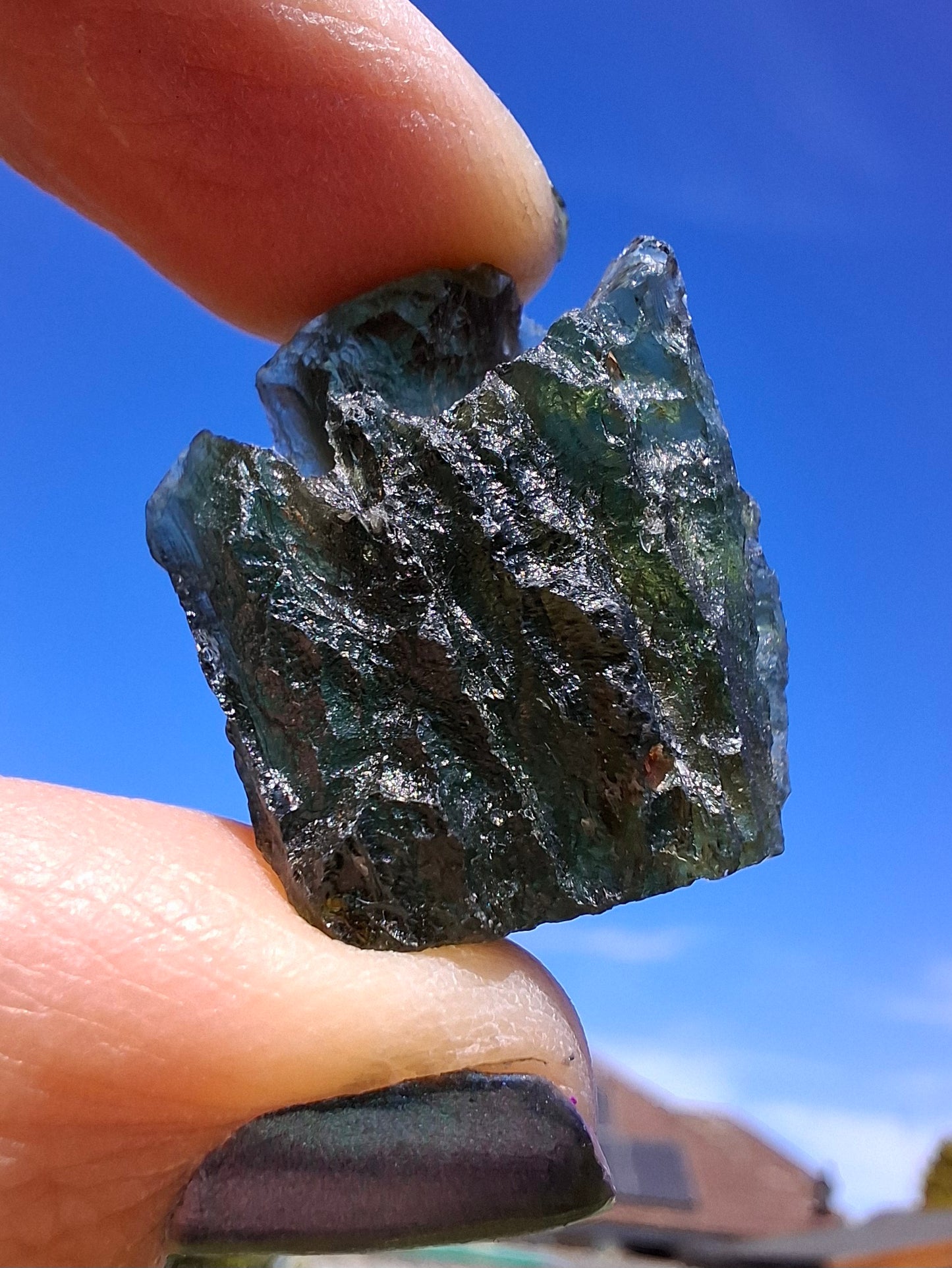 Moldavite Piece, NESMEN, 6.92g, Tektite (Ref: 1375)
