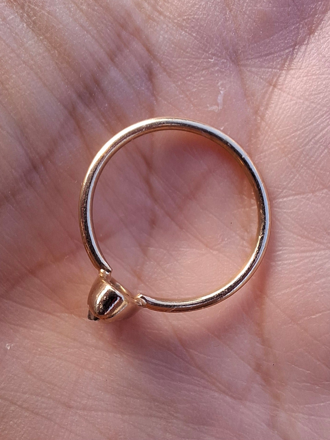 Moldavite Ring, 14K GOLD Plated, size large K / small L, Tektite (Ref: R335)