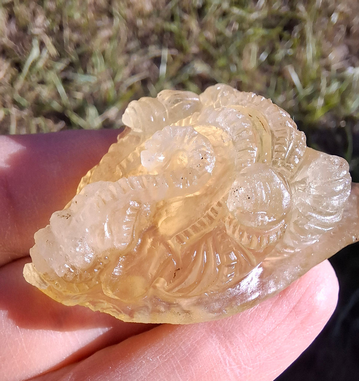 Libyan Desert Glass carving, GANESHA, 26.47g, Tektite (Ref: Ganesha1)