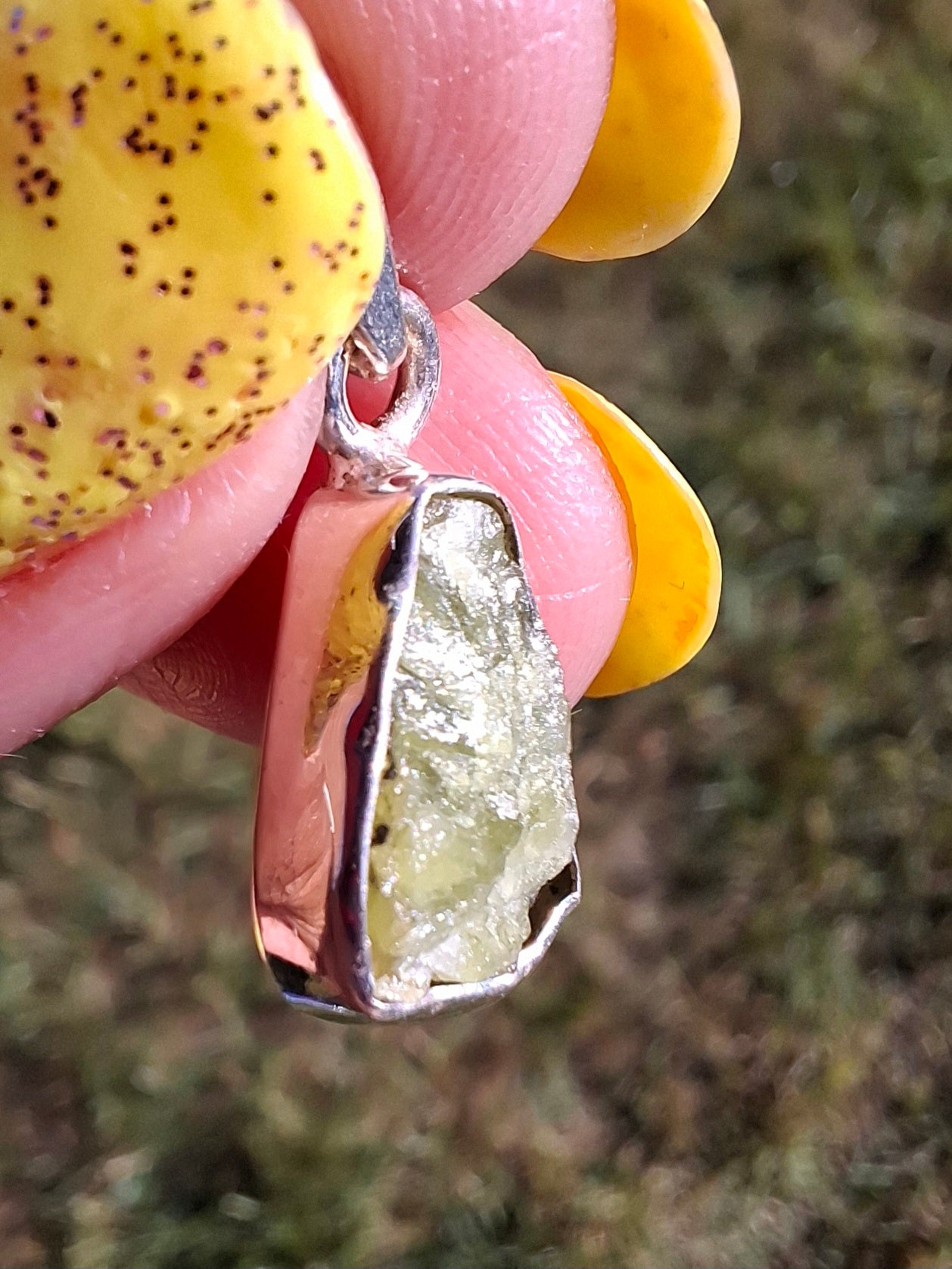 Green Tourmaline Pendant, 925 Silver, Crystal (Ref: GT5)