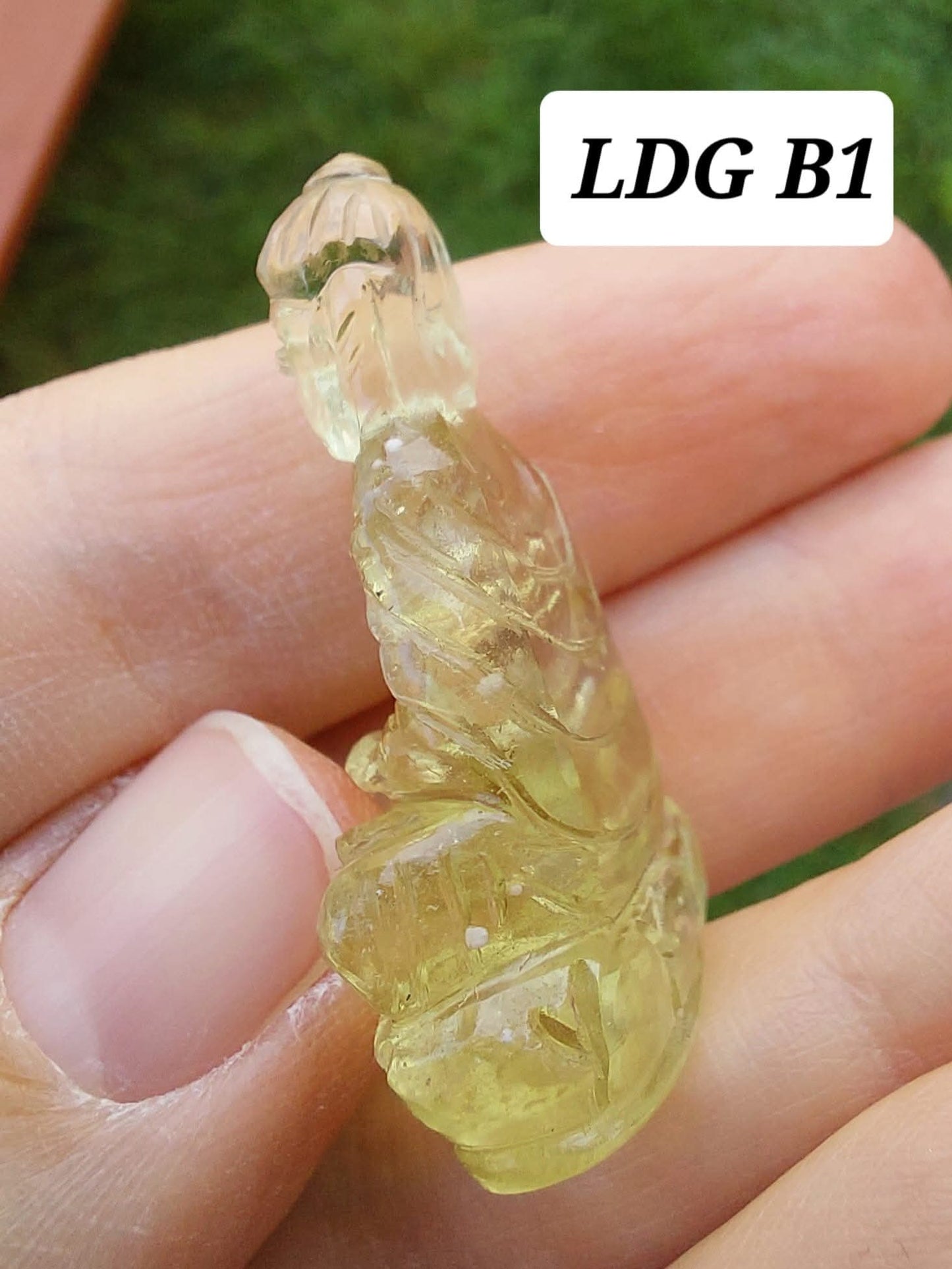 Libyan Desert Glass BUDDHA carving, 7.26g, Tektite (Ref: LDG B1)