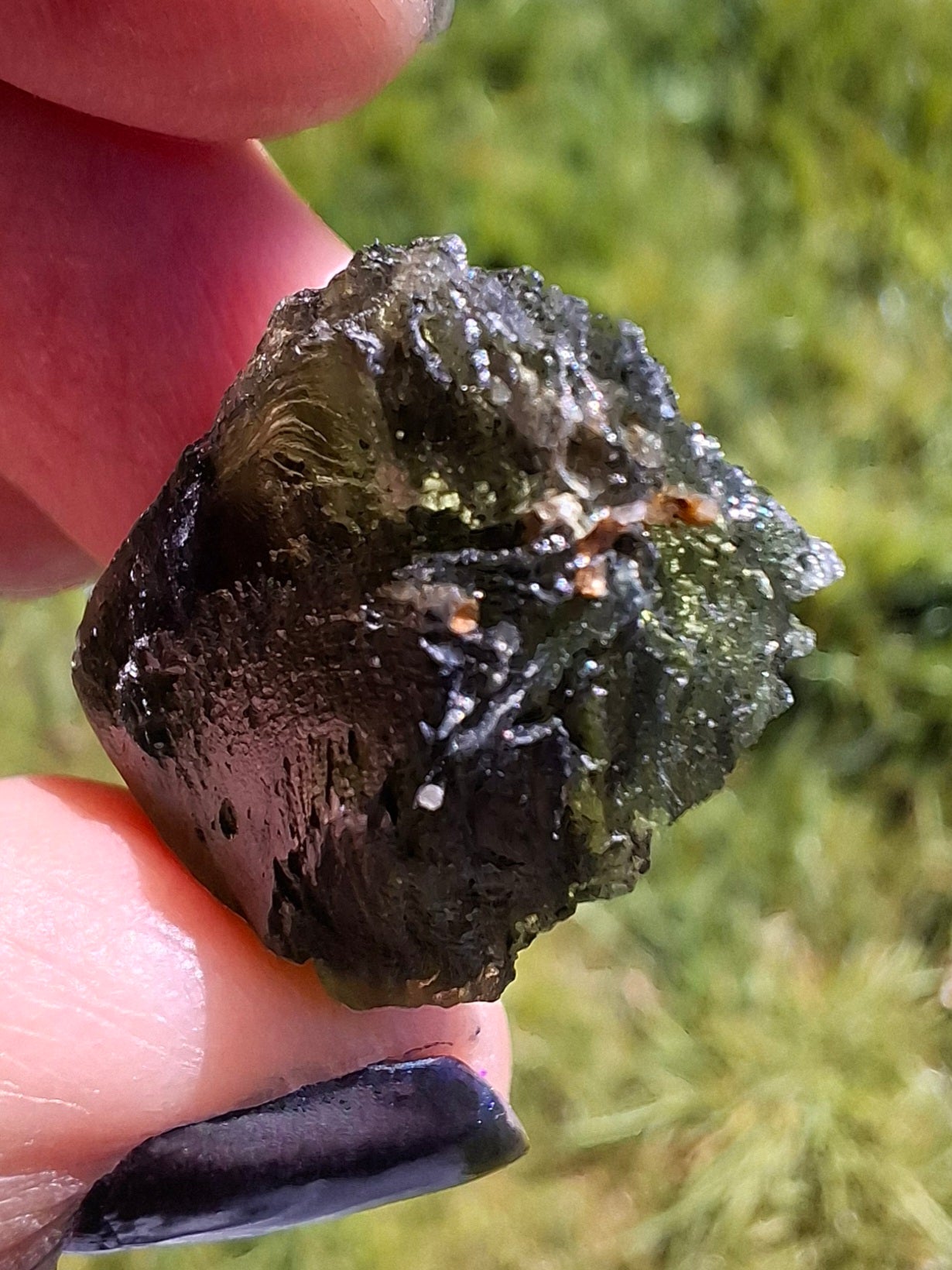 Moldavite Piece, NESMEN, 5.46g, Tektite (Ref: 1373)