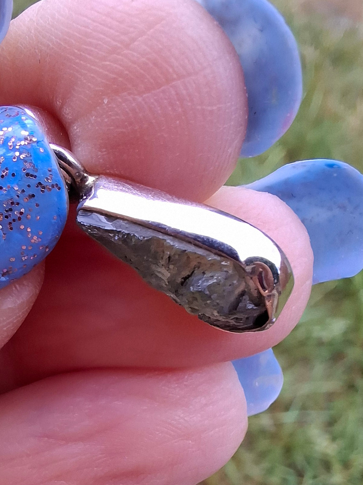 Moldavite Pendant, 925 Silver, Tektite (Ref: P73)