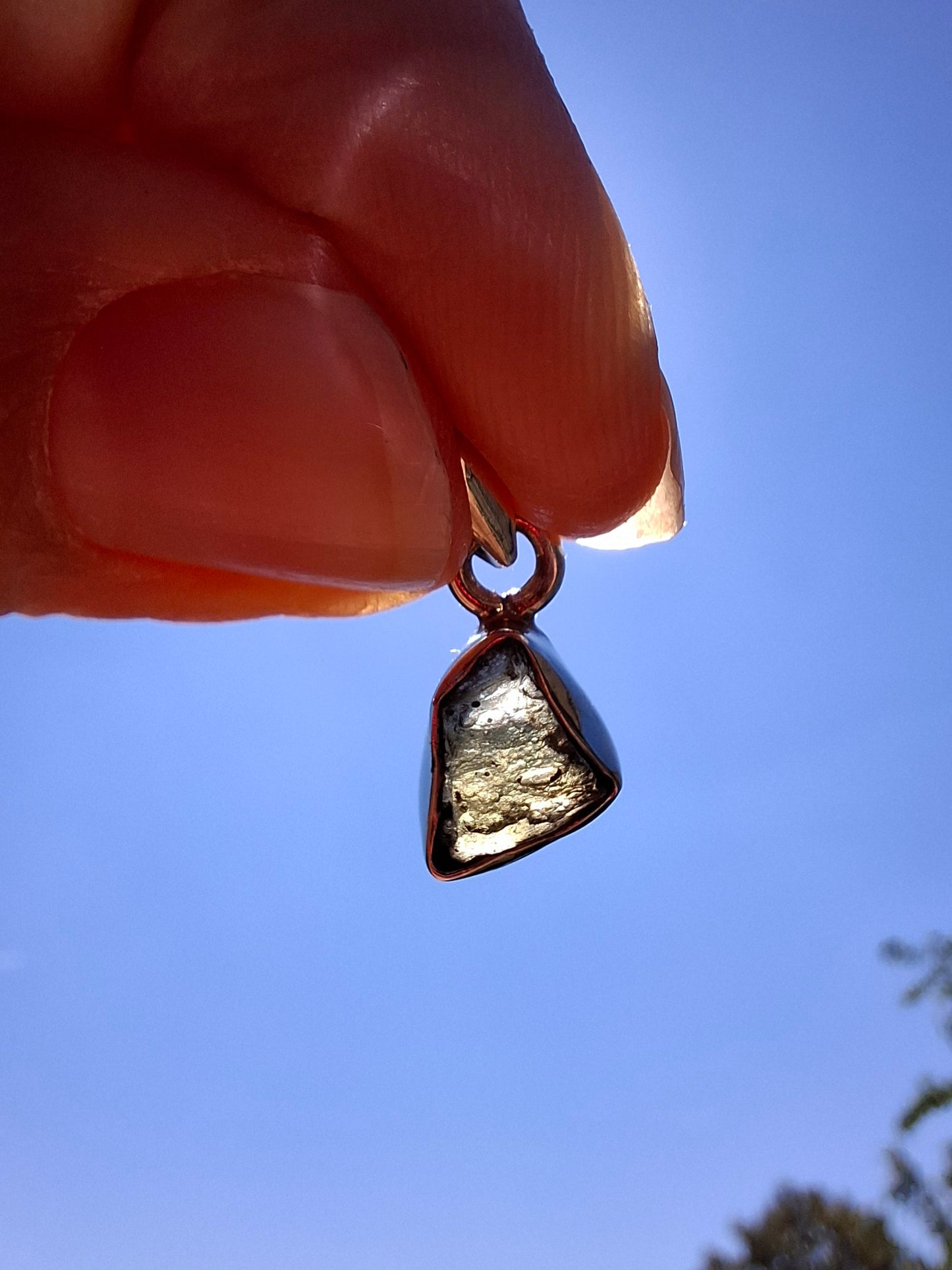 Moldavite Pendant, 925 Silver, Tektite (Ref: P34)