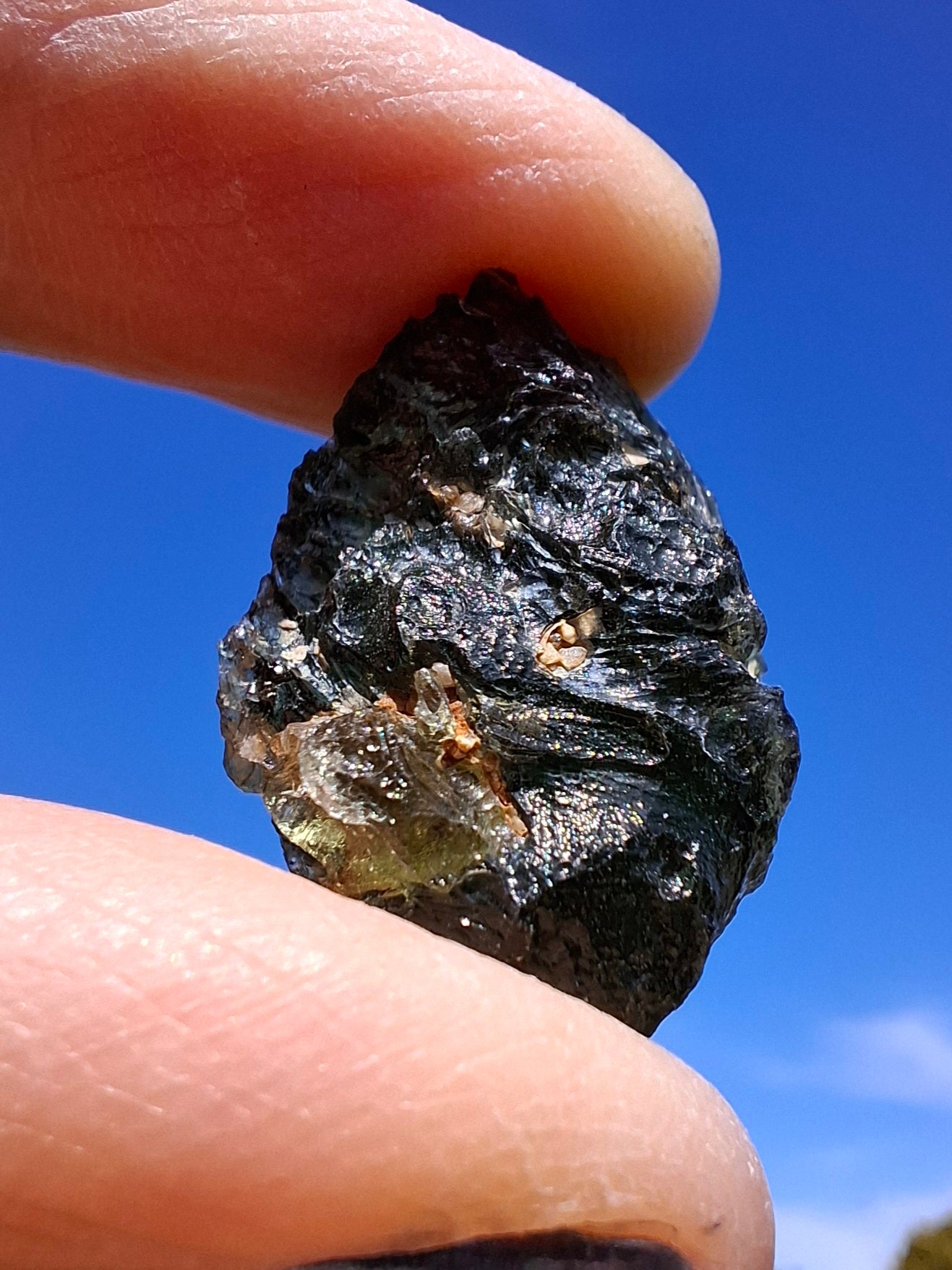Moldavite Piece, NESMEN, 5.46g, Tektite (Ref: 1373)