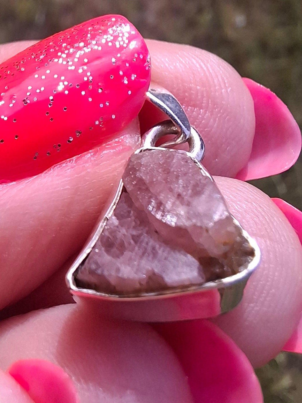 Pink Tourmaline Pendant, 925 Silver, Crystal (Ref: PT74)