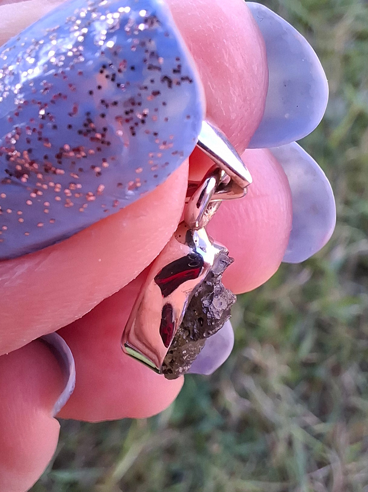 Moldavite Pendant, 925 Silver, Tektite (Ref: P89)