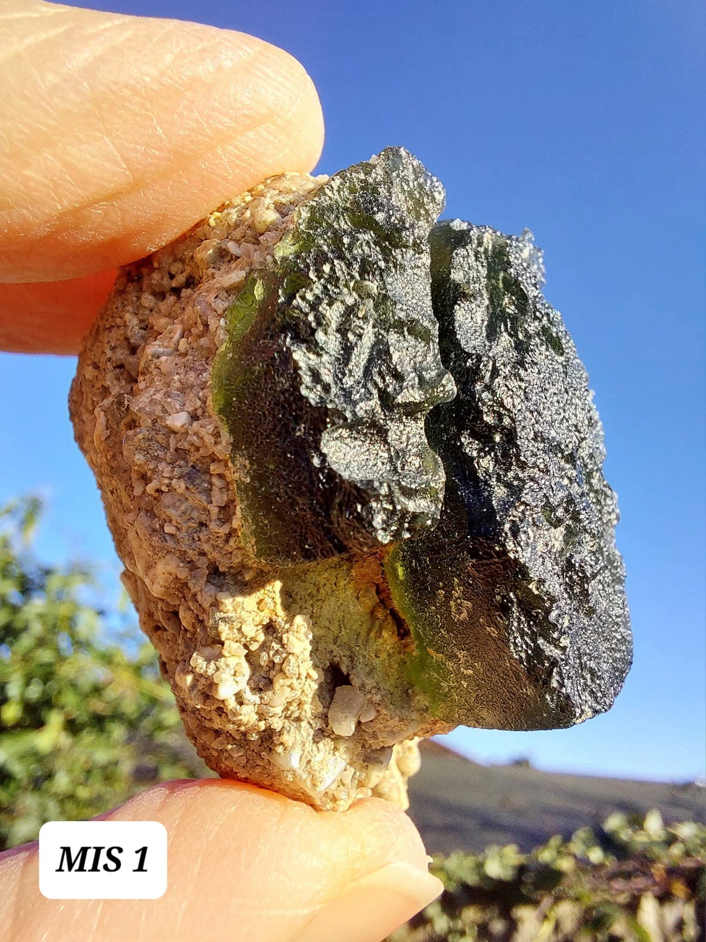 Moldavite In-Situ (in matrix), Besednice, Est-13g, Tektite (Ref: MIS1)