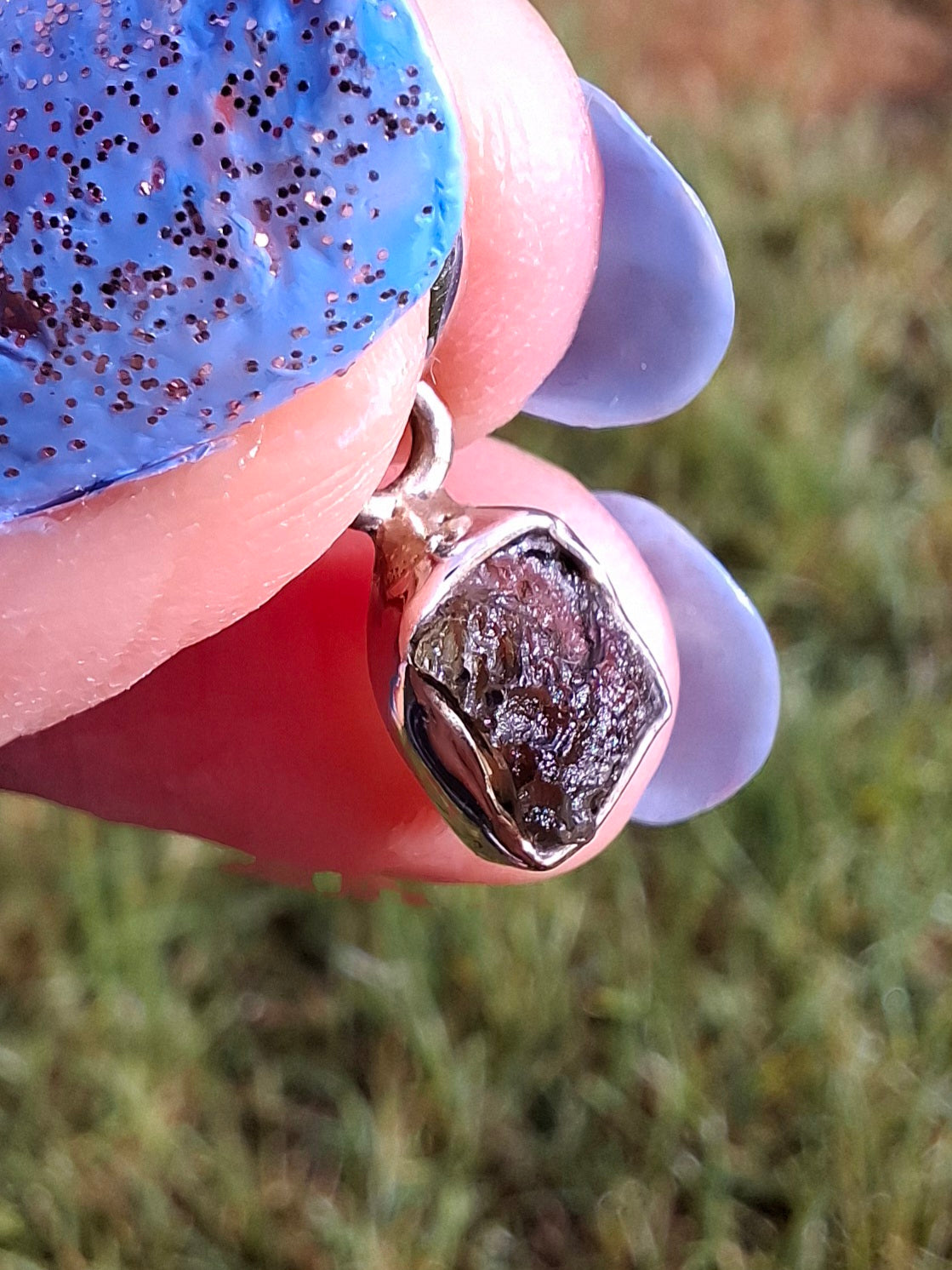 Moldavite Pendant, 925 Silver, Tektite (Ref: P61)